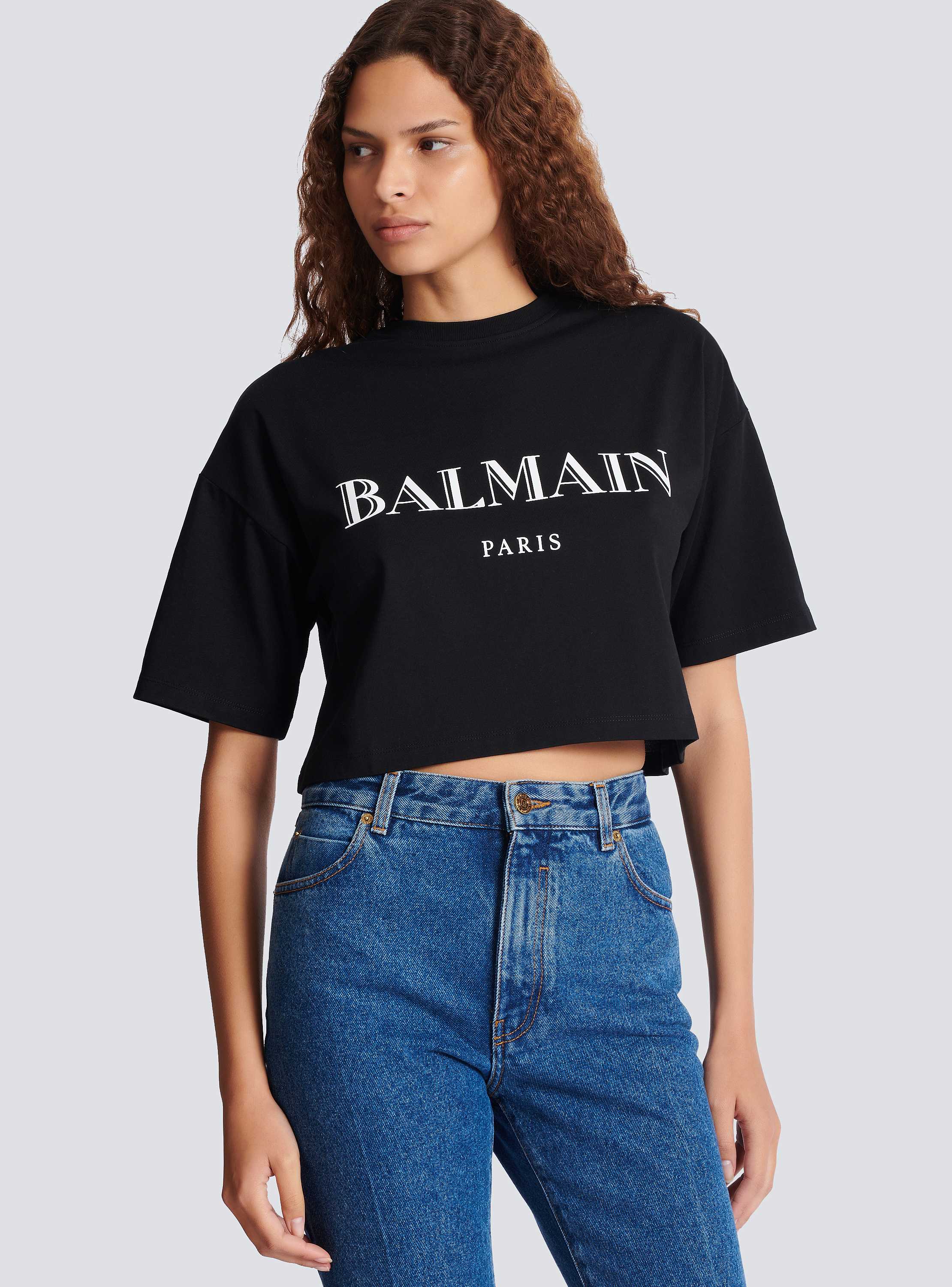 【BALMAIN 】ロゴ プリント クロップド T シャツ Balmainプリント バルキー クロップドTシャツ - Women | BALMAIN