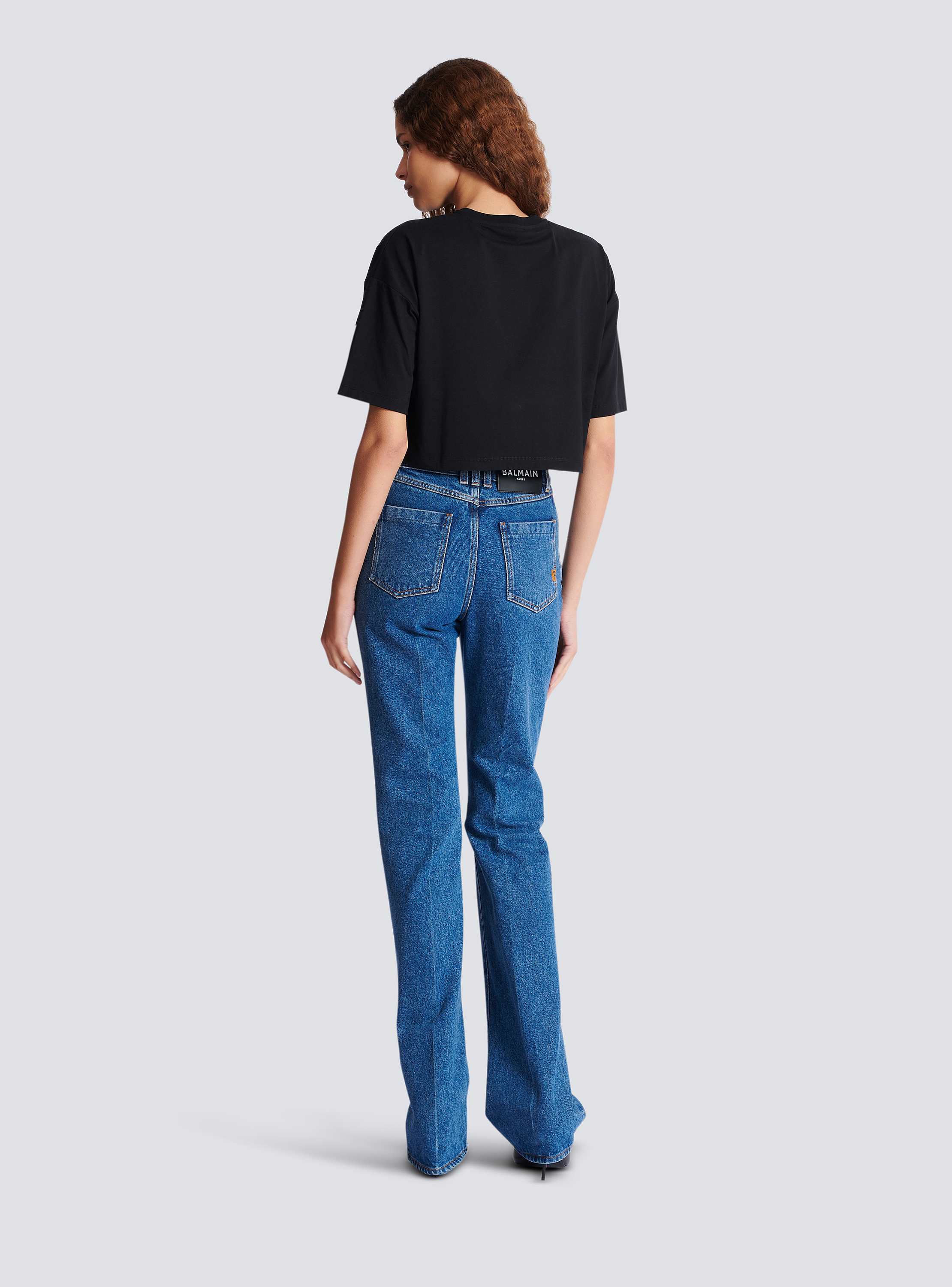 【BALMAIN 】ロゴ プリント クロップド T シャツ Balmainプリント クロップドTシャツ - Women | BALMAIN