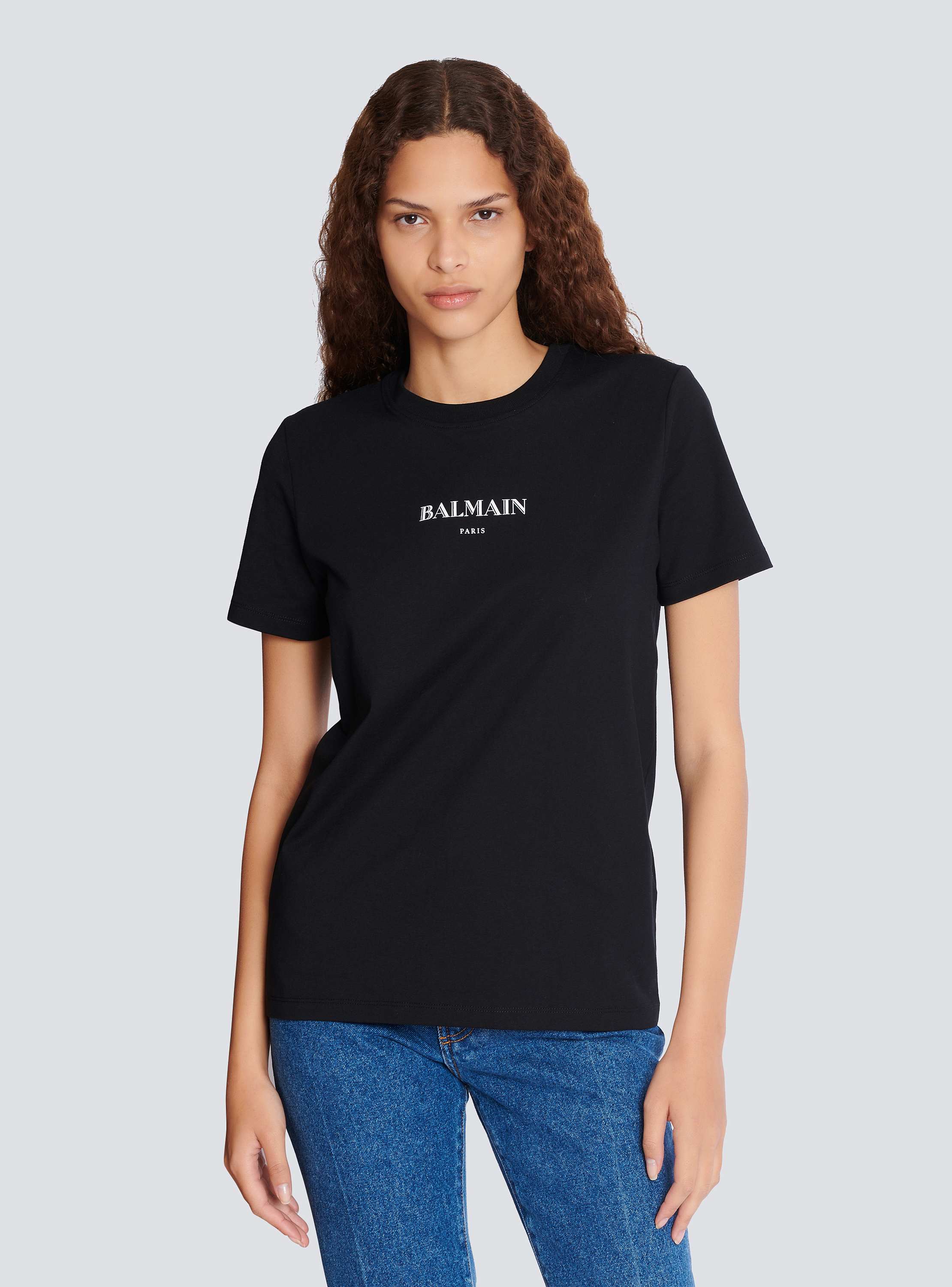 Balmain DH1EG000GD82EAH 関税送料込 T-shirt with Balmain print - Women | BALMAIN