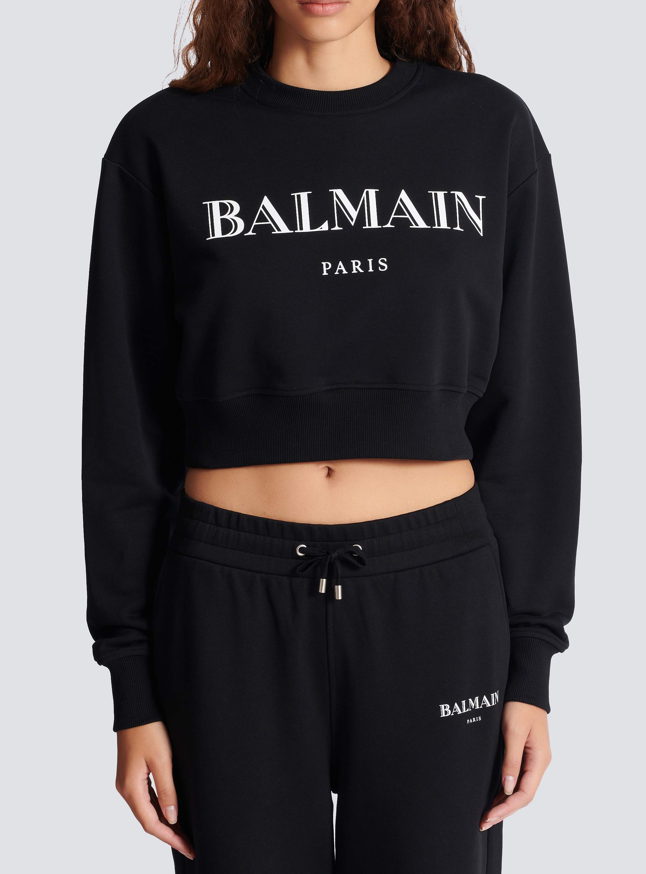 Printed Balmain crew-neck sweatshirt black black - Women