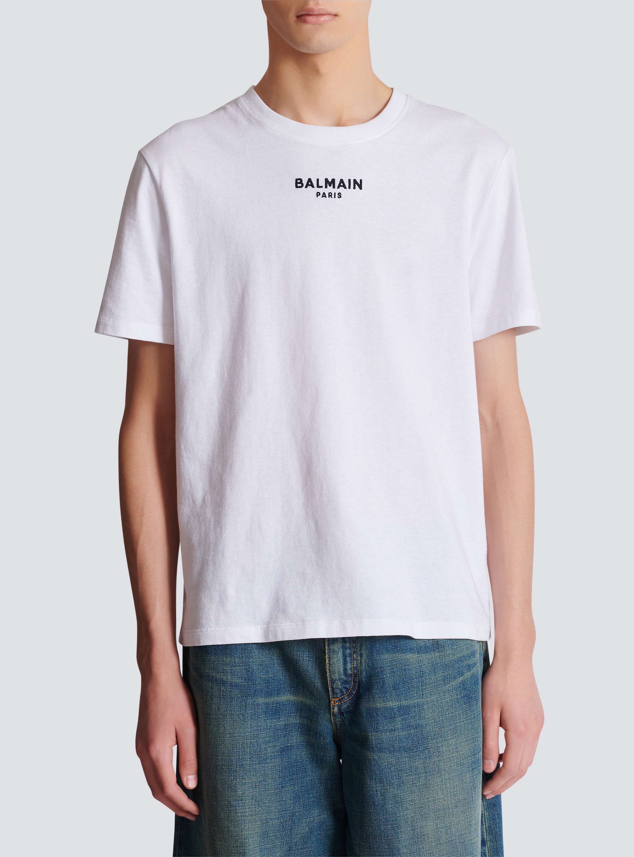 トップス BALMAIN PARIS BALMAIN - 【ラスト1点】Black cotton sweatshirt with white