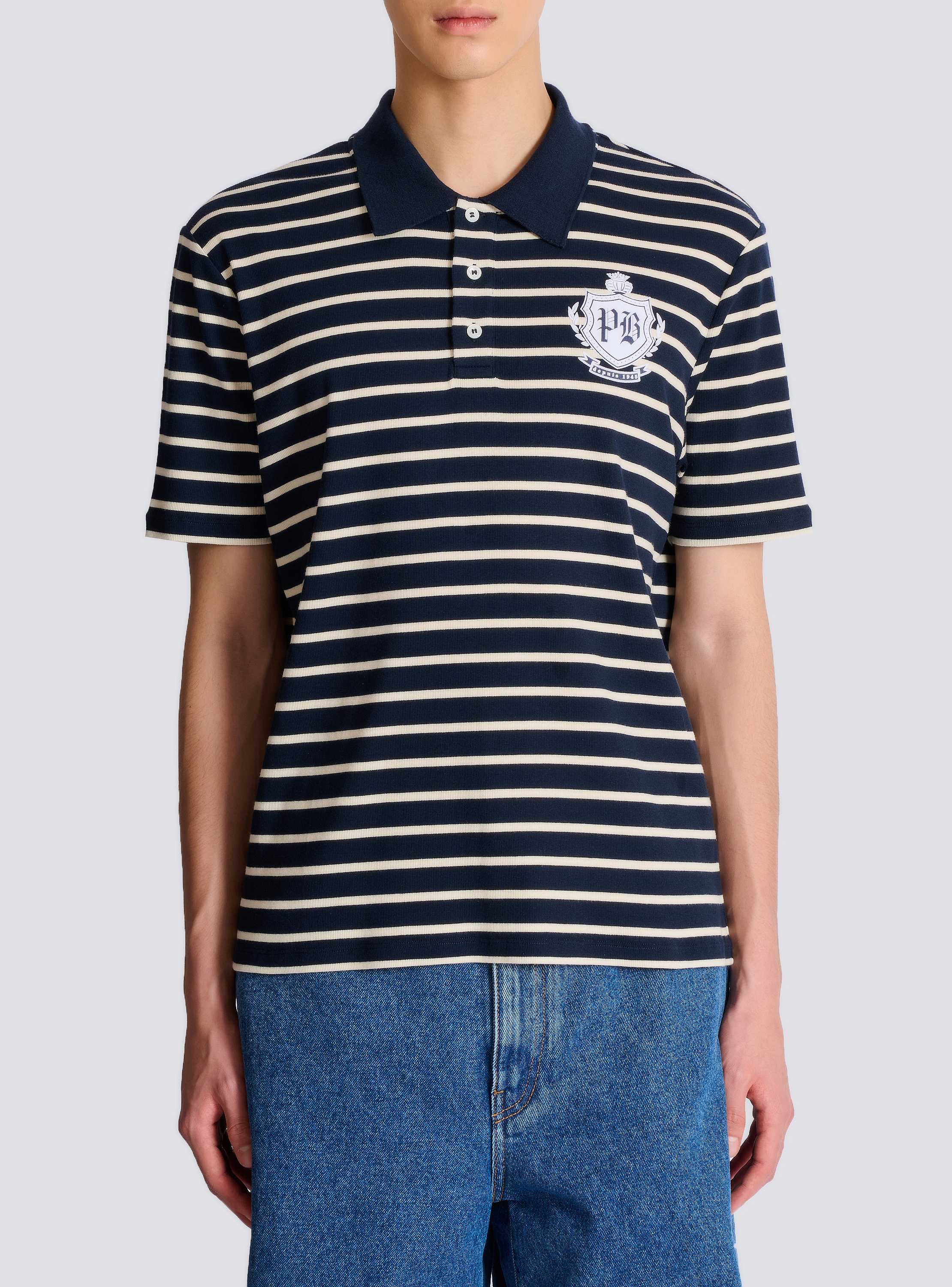 Striped College Emblem polo