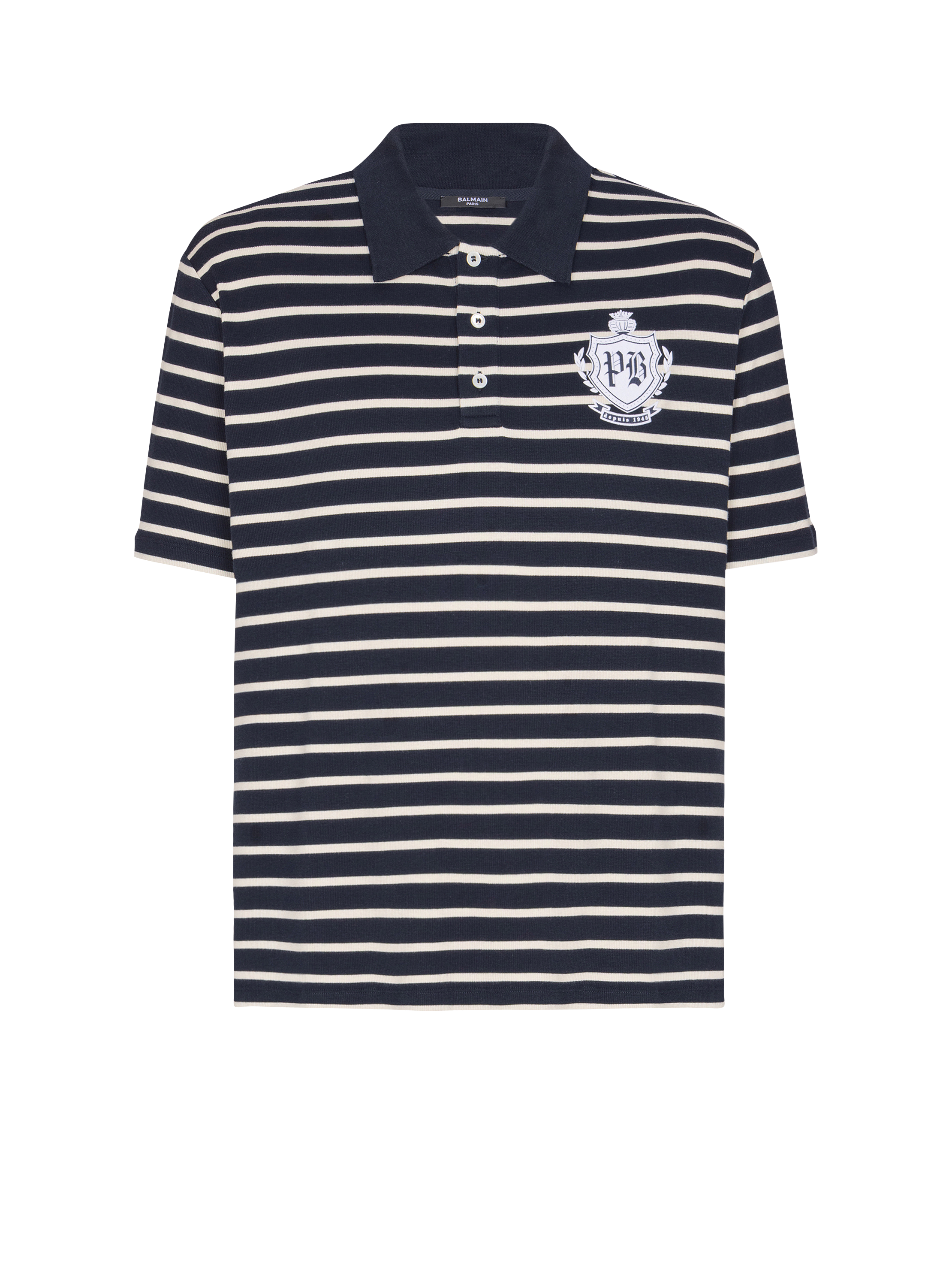Striped College Emblem polo