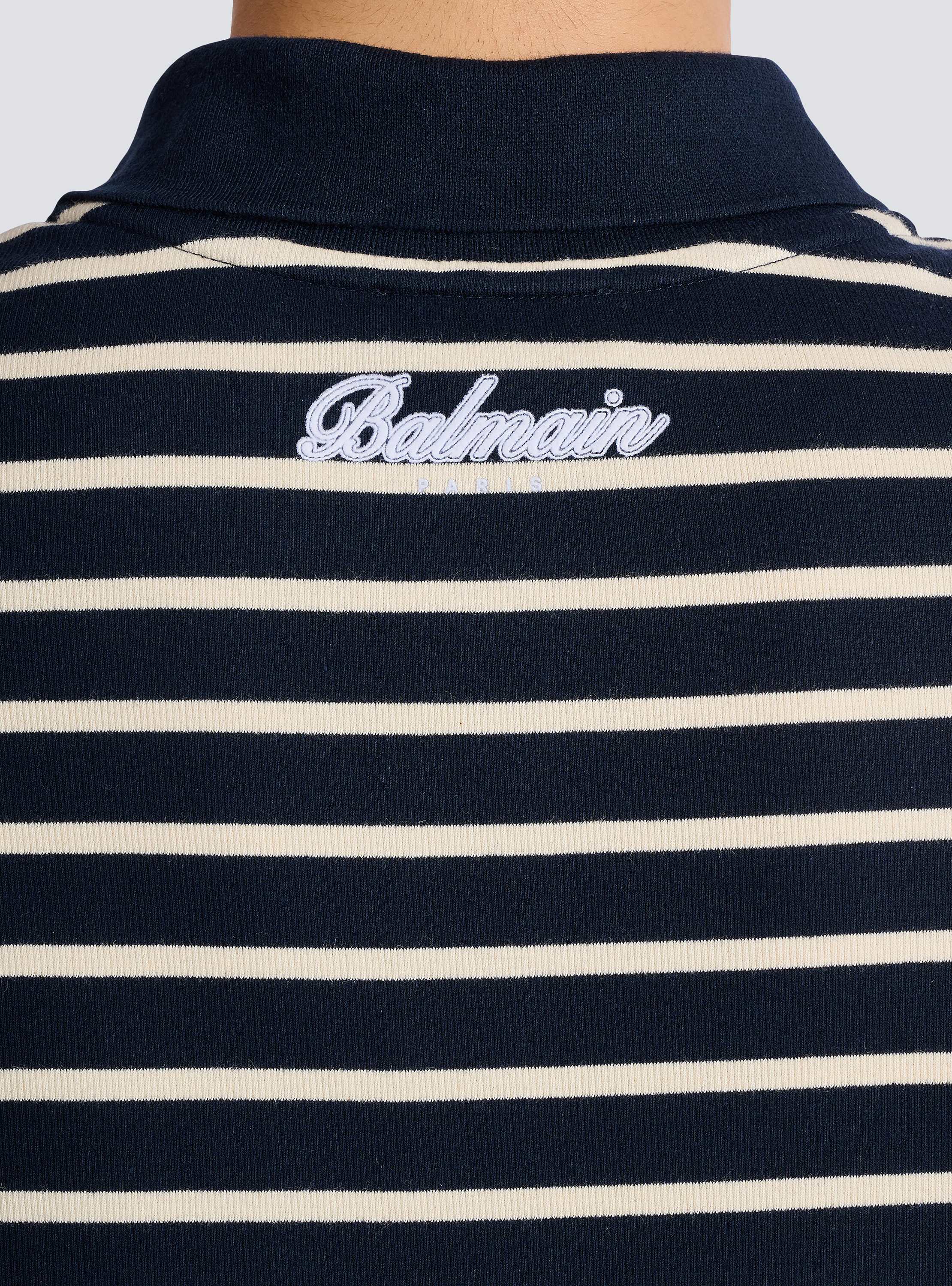 Striped College Emblem polo