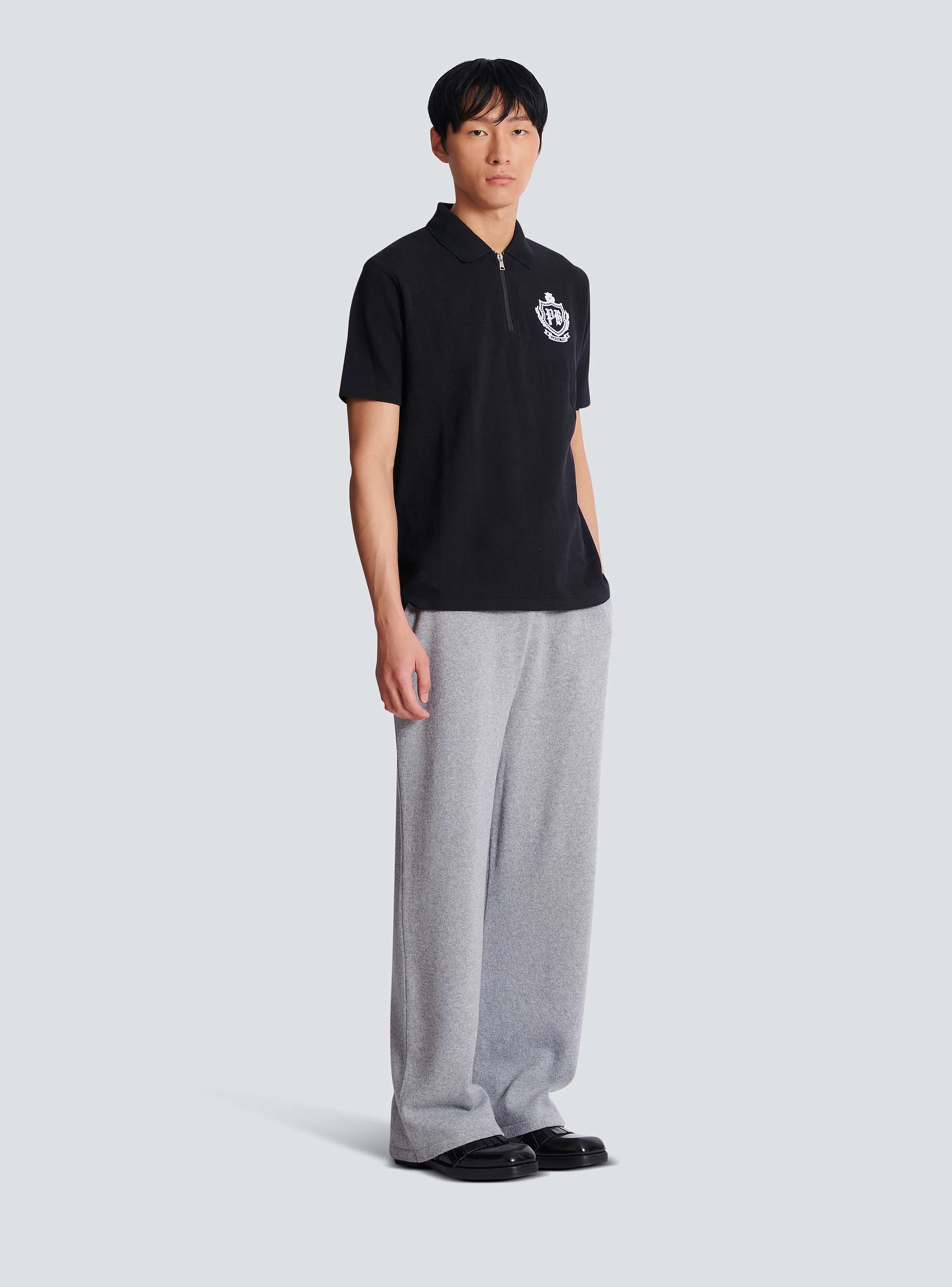 Short-sleeved College Emblem polo