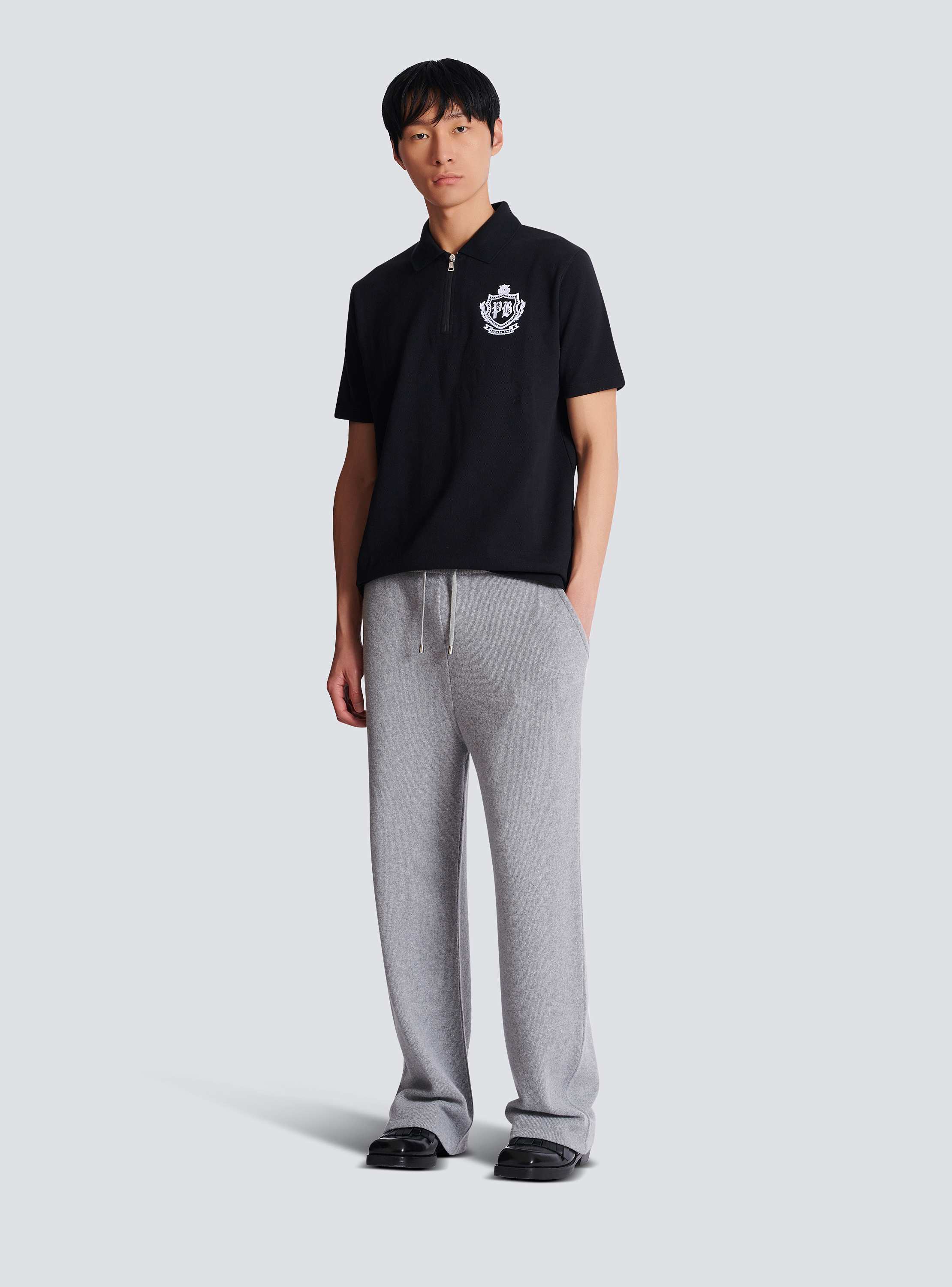 Short-sleeved College Emblem polo