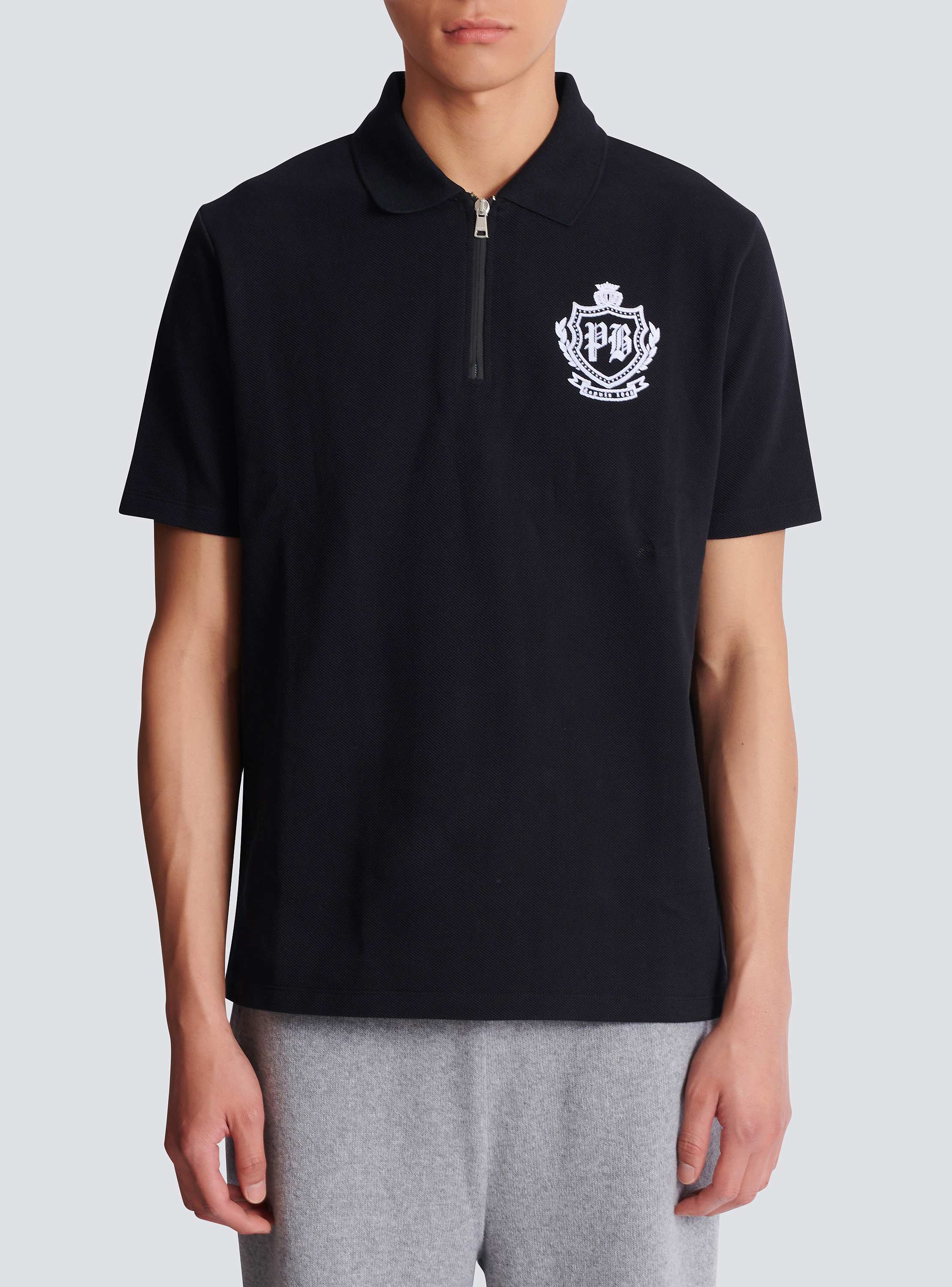 Short-sleeved College Emblem polo
