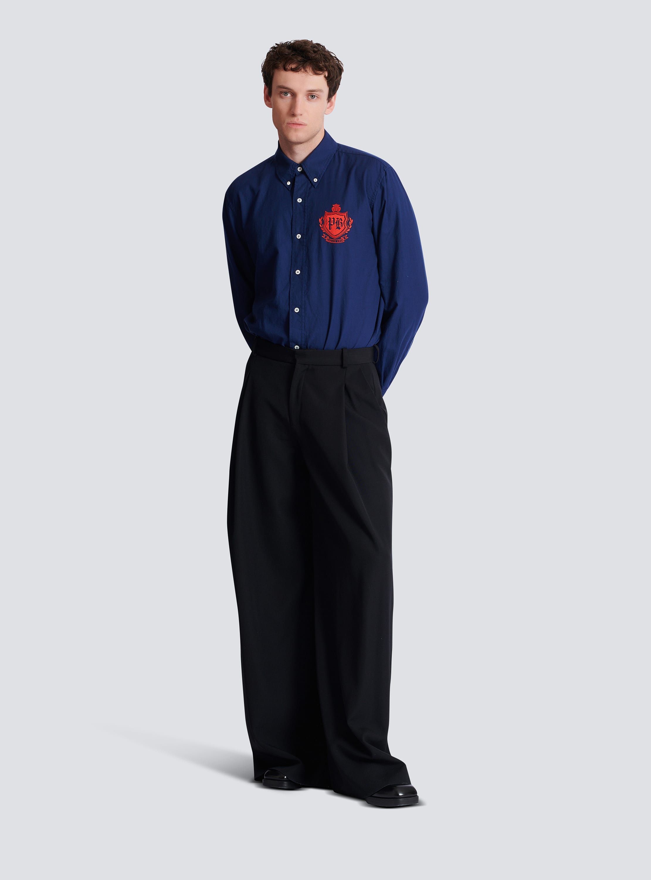 College Emblem shirt in Oxford cotton