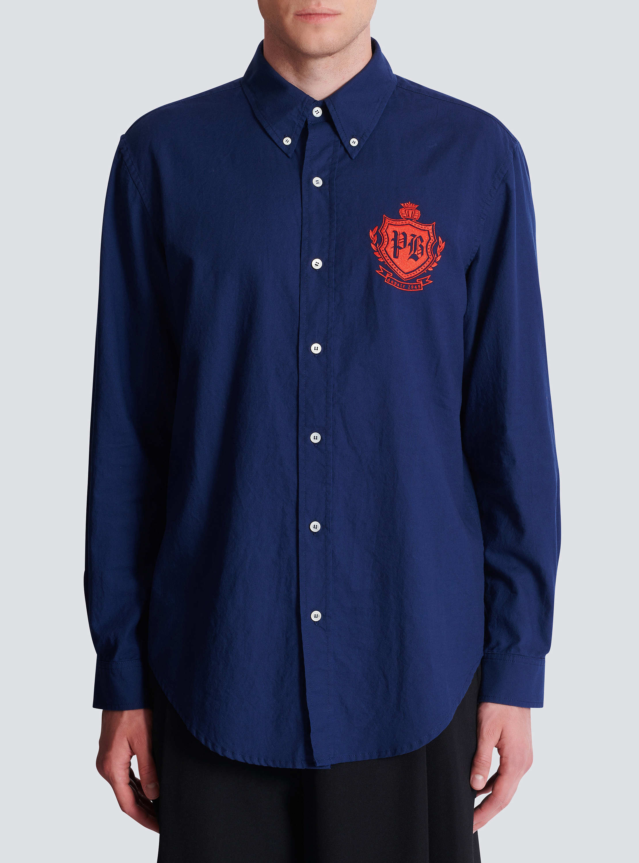 College Emblem shirt in Oxford cotton