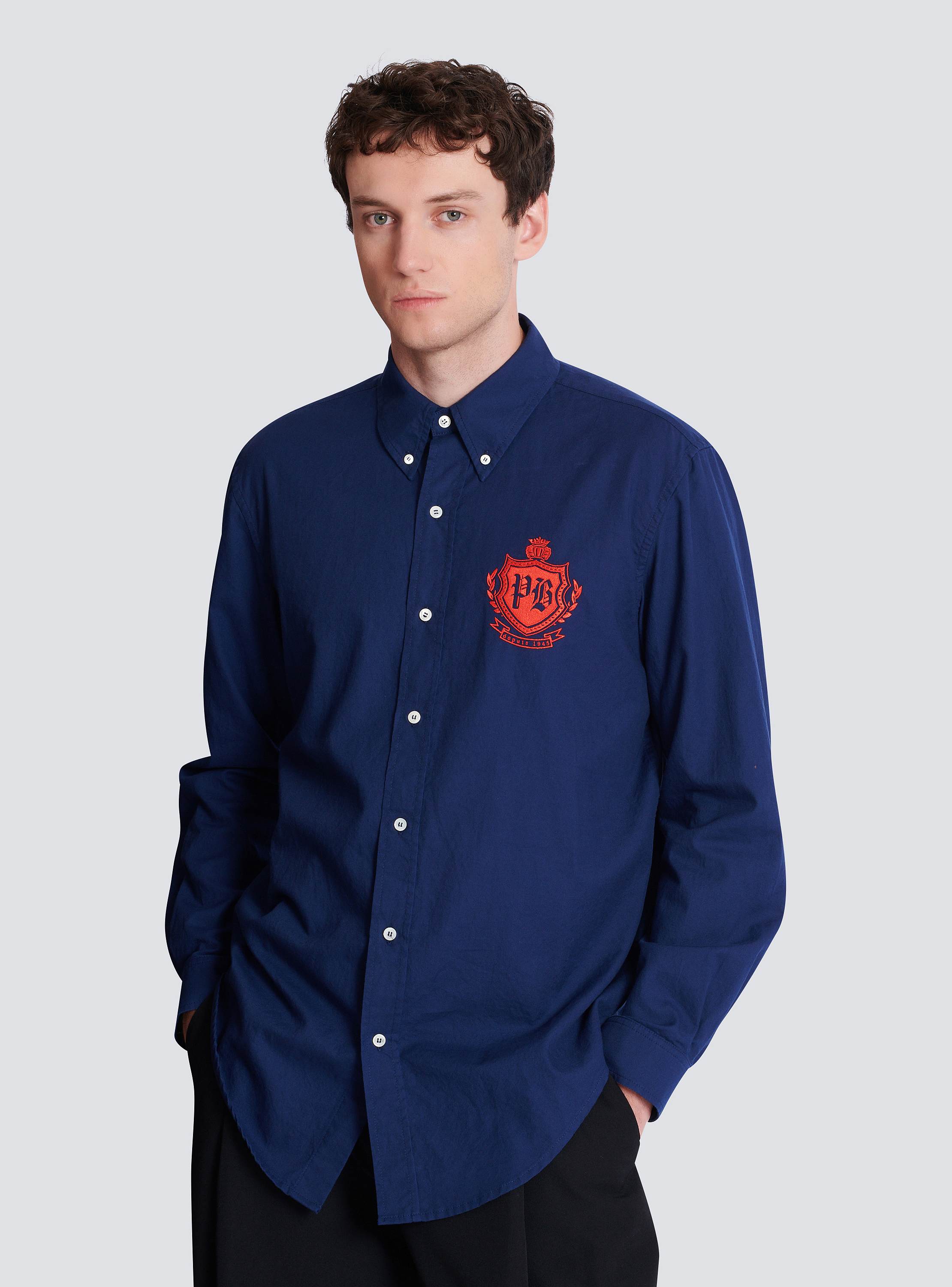 College Emblem shirt in Oxford cotton