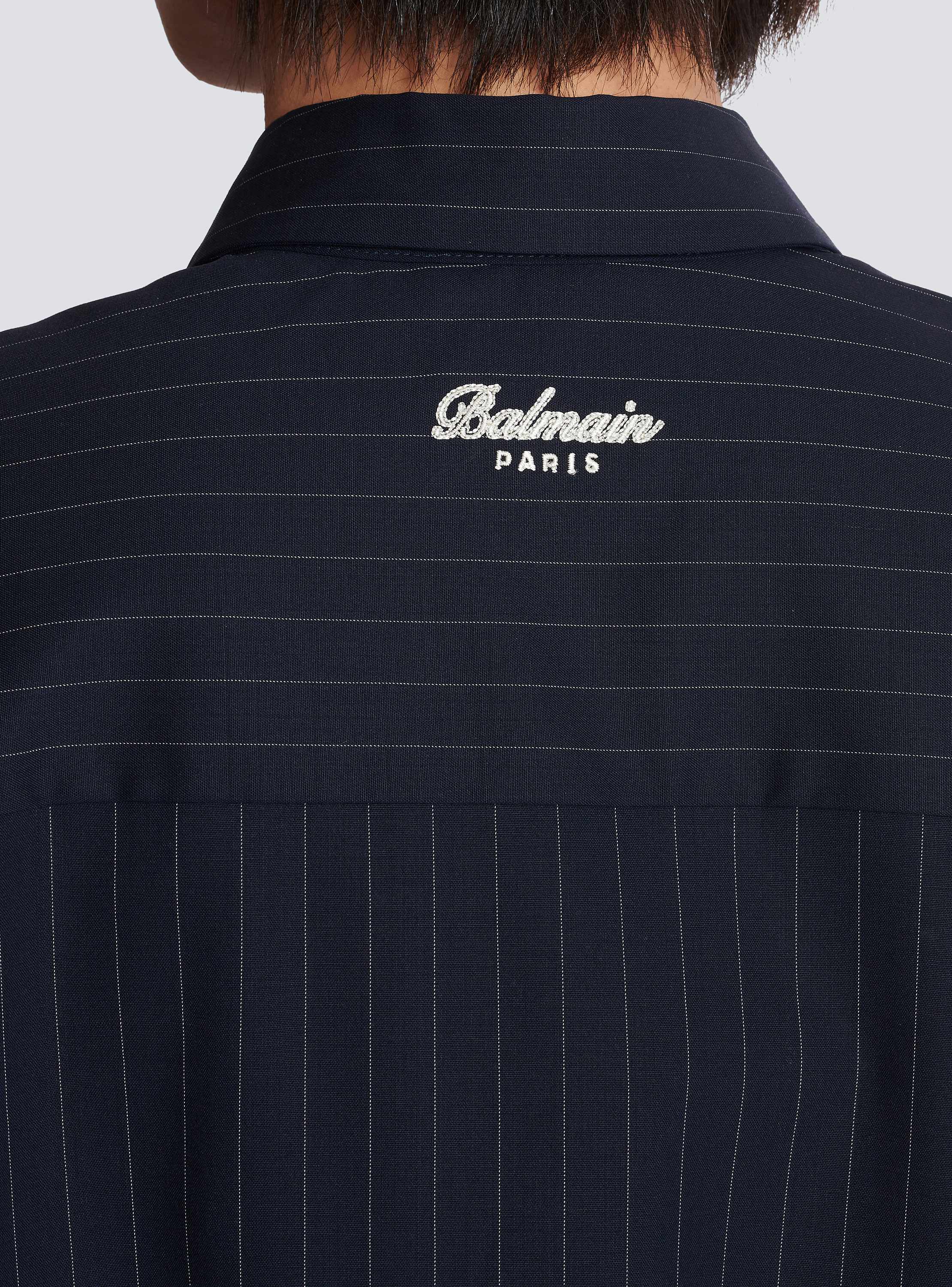 Striped wool College Emblem shirt