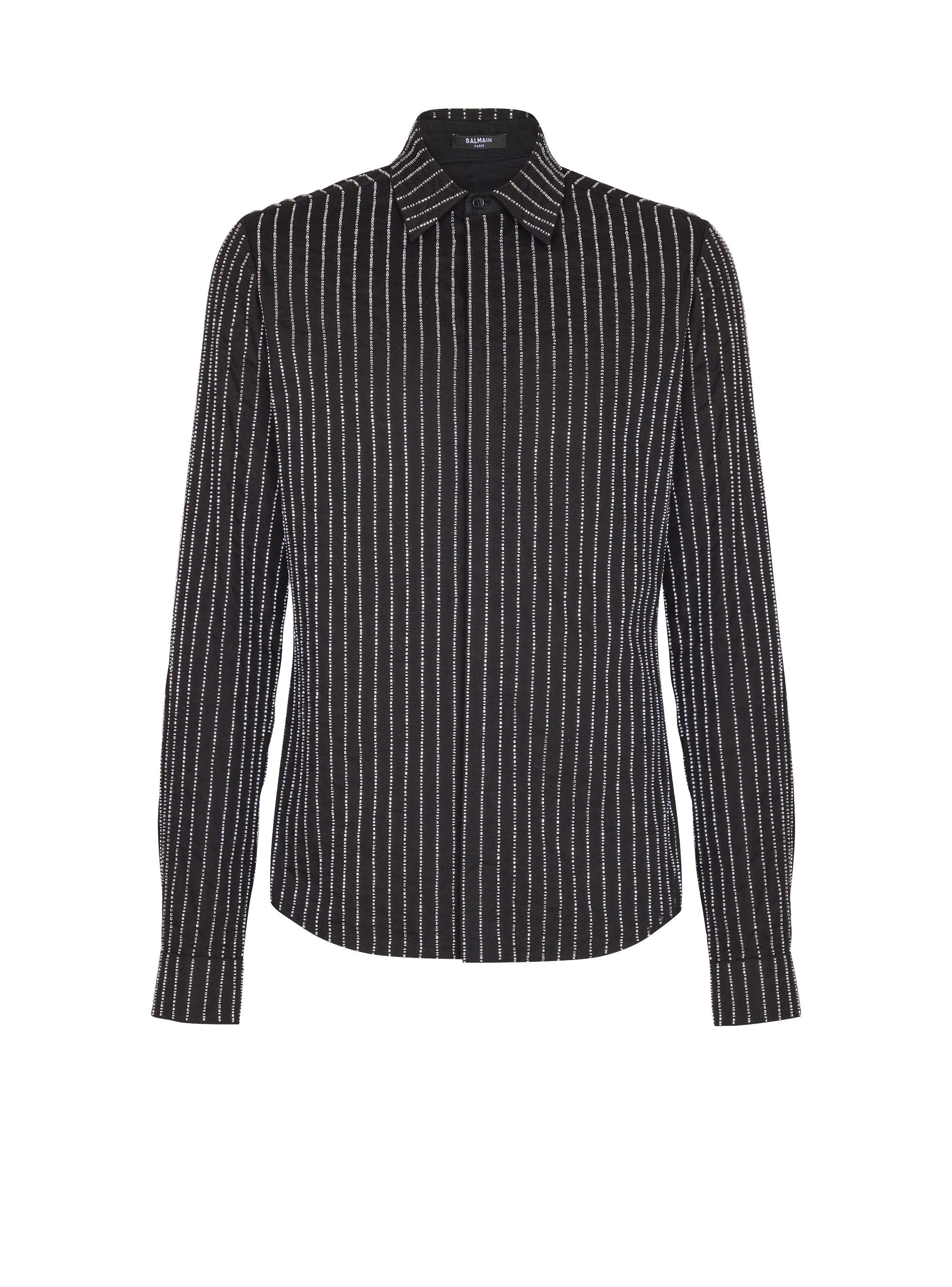 Cotton shirt with crystal stripes