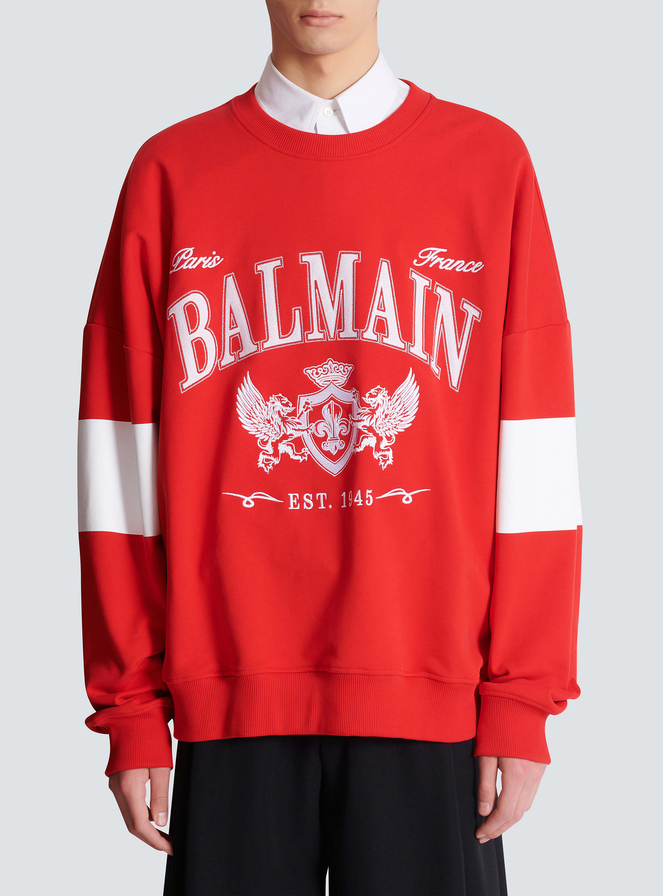 Boxy Balmain College sweatshirt