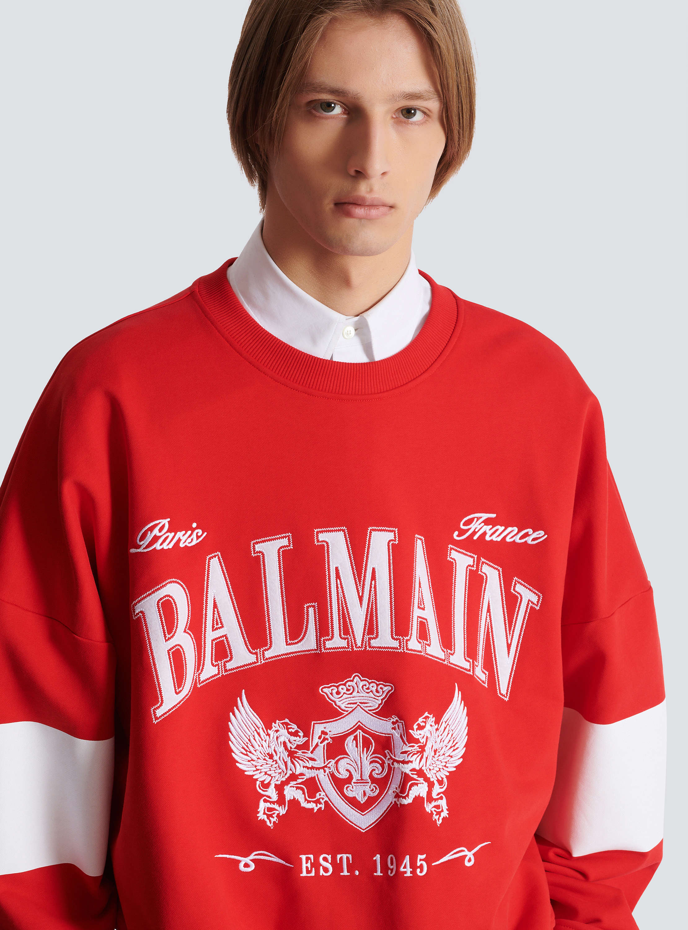 Boxy Balmain College sweatshirt