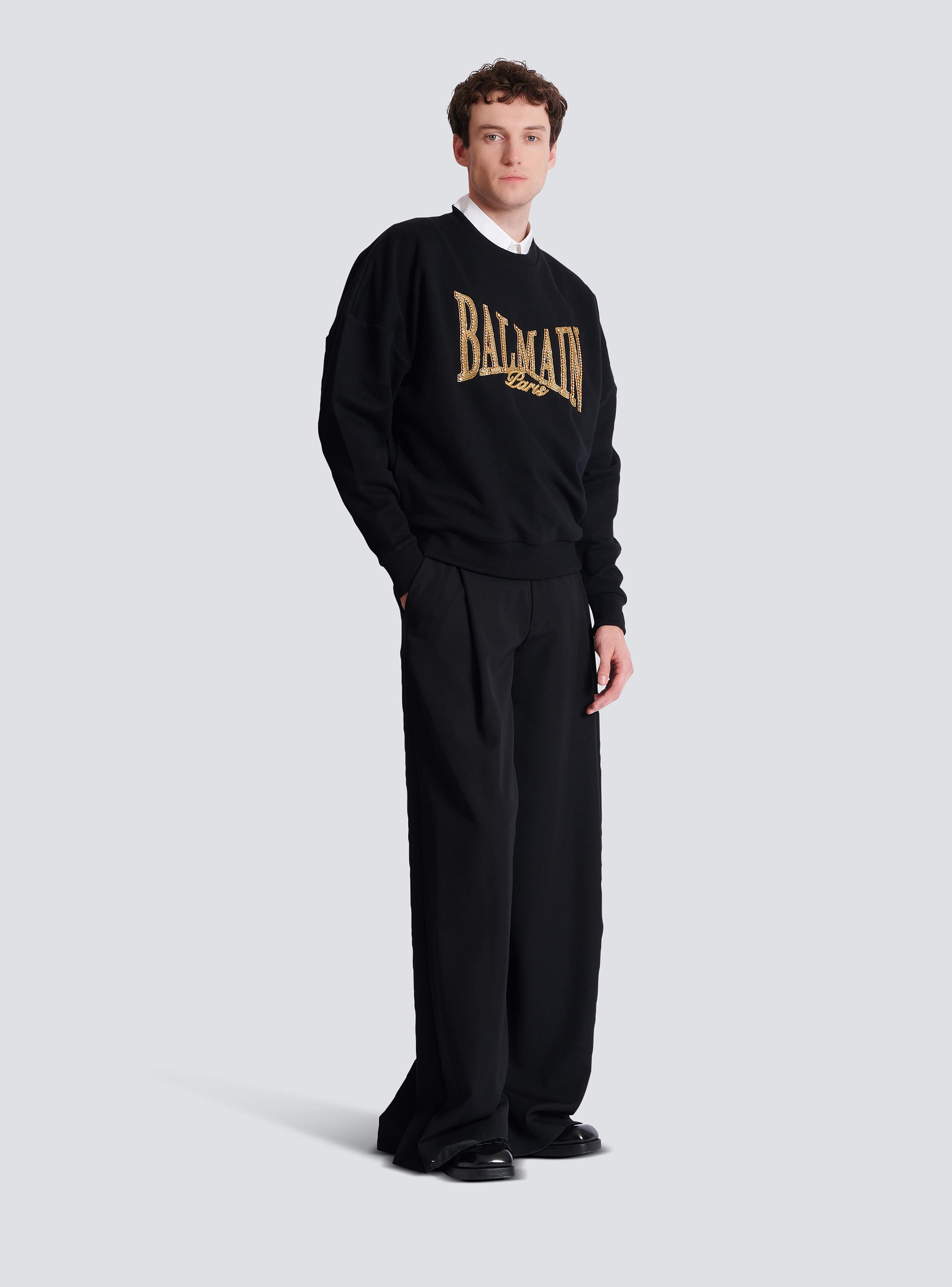 Embroidered Balmain College sweatshirt