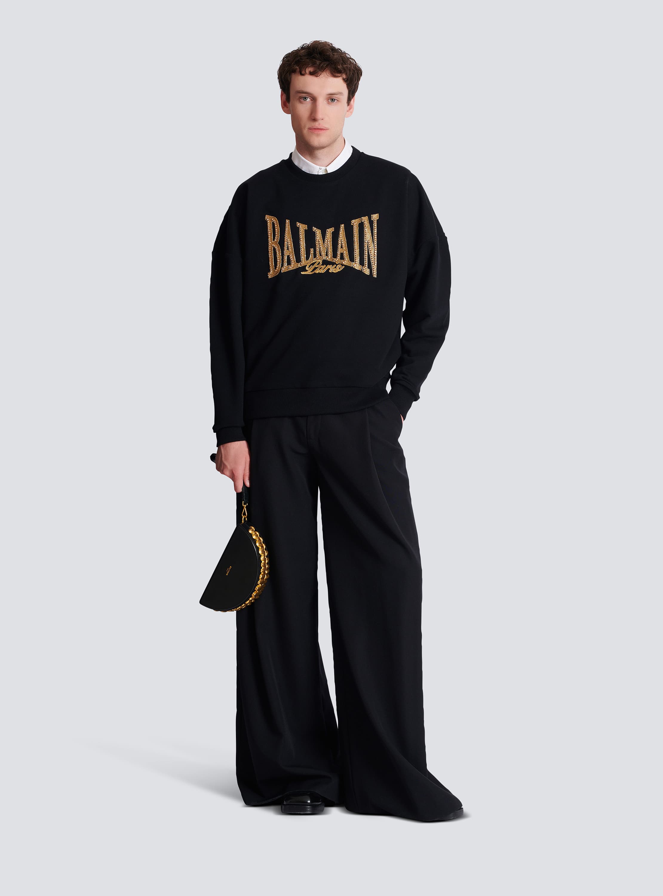 Embroidered Balmain College sweatshirt