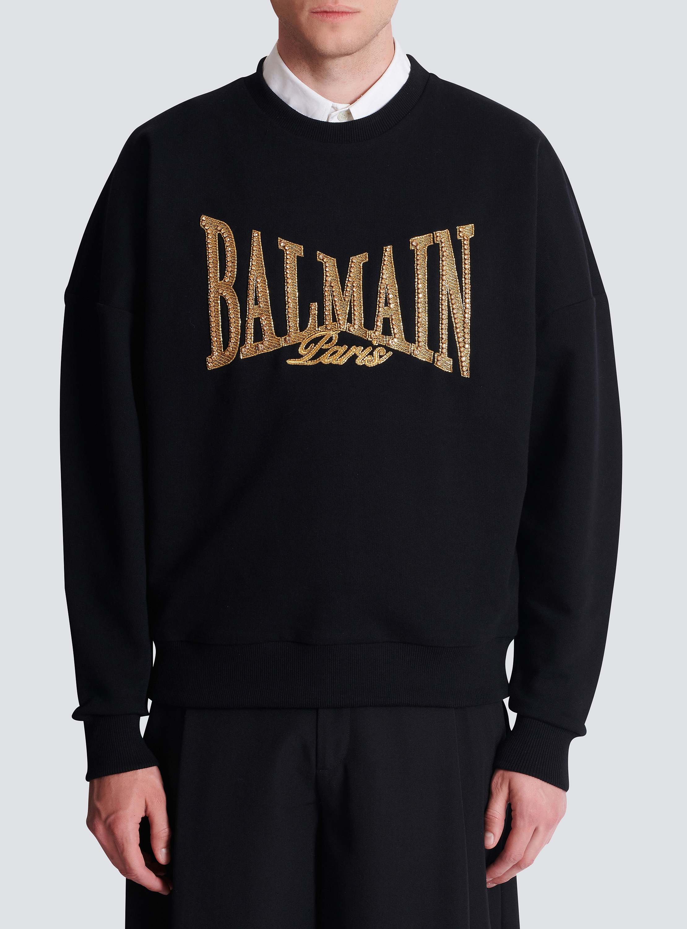 Embroidered Balmain College sweatshirt