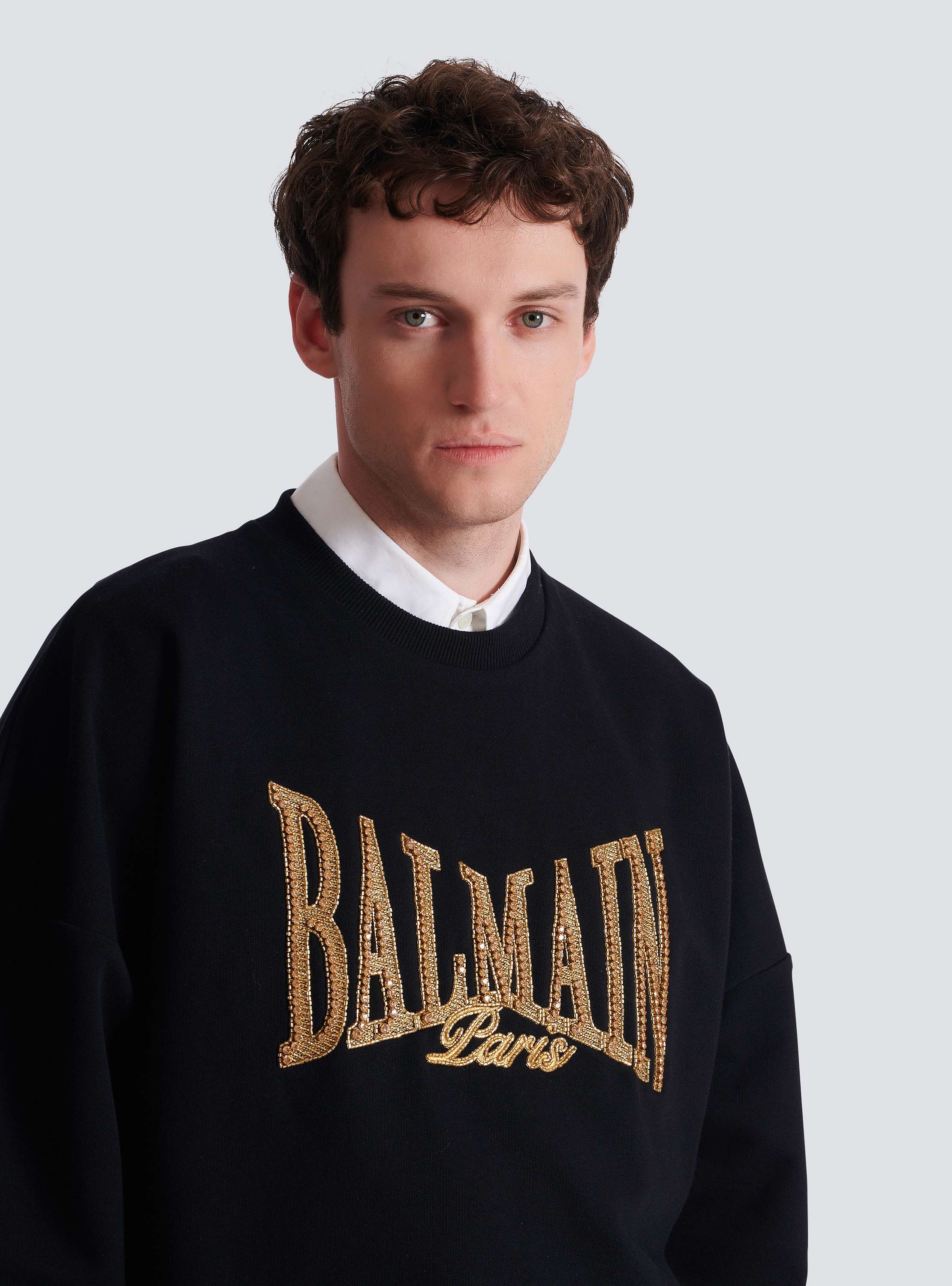 Embroidered Balmain College sweatshirt
