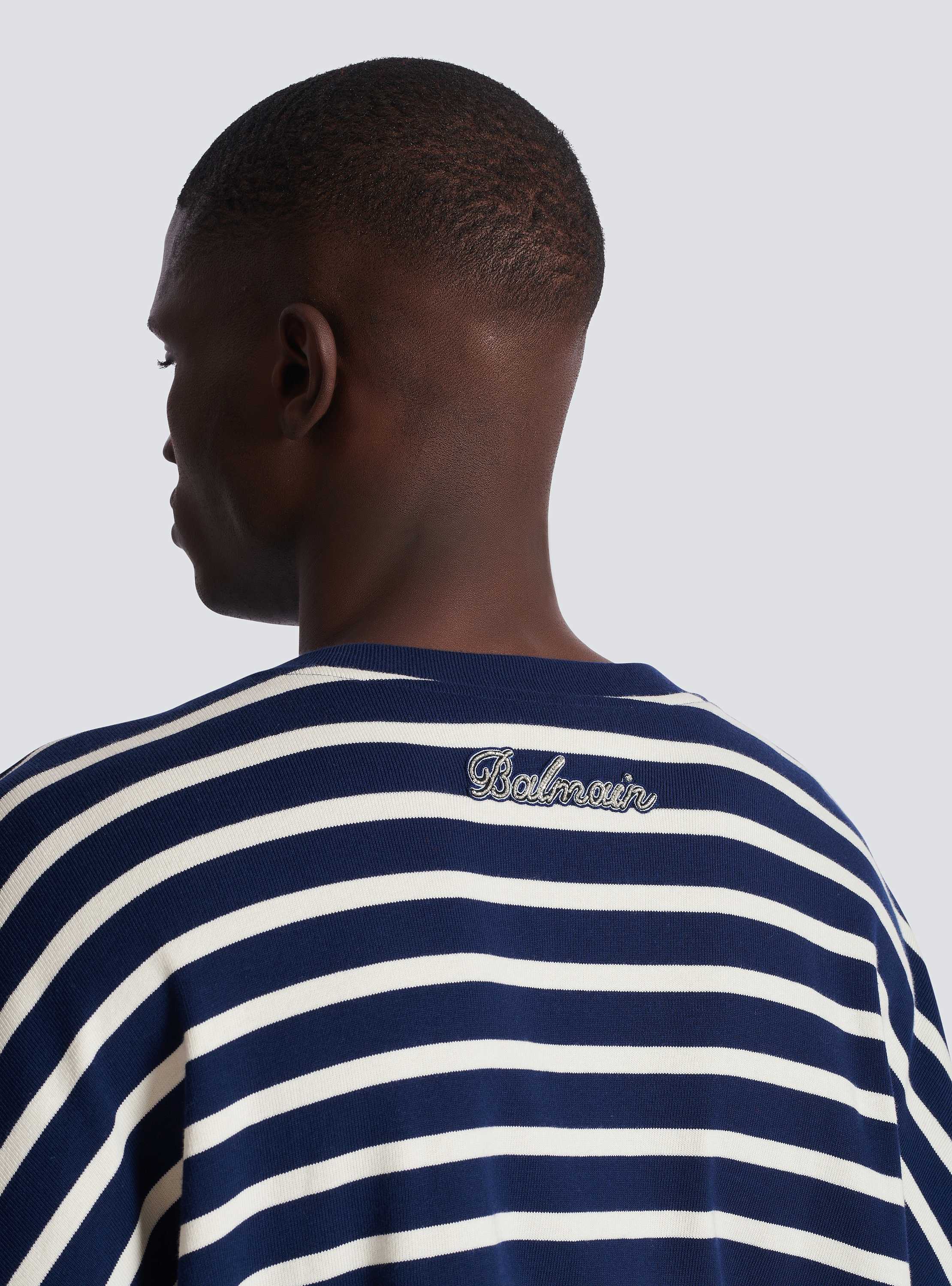 Cotton College Emblem sweatshirt with Breton stripes