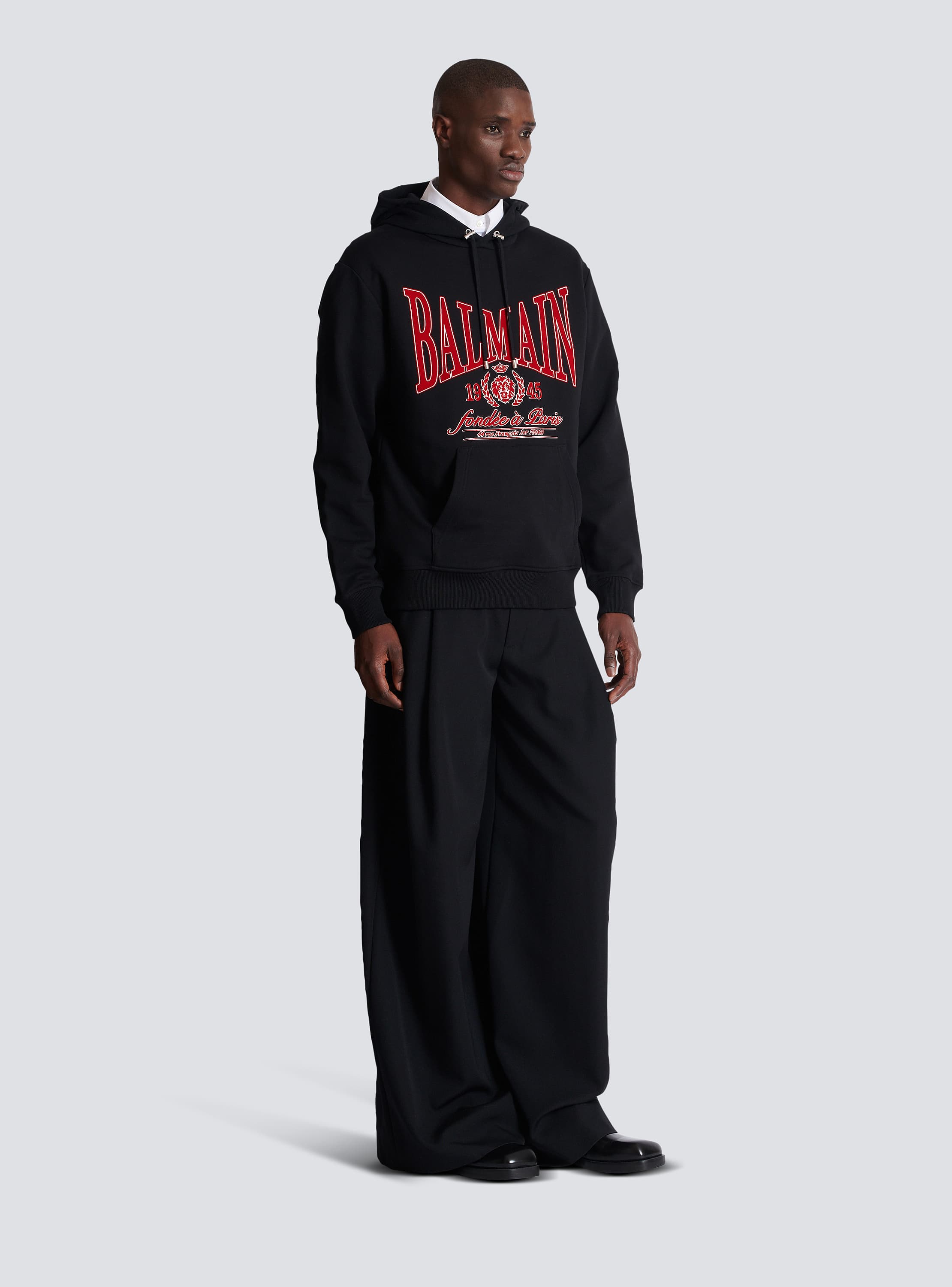 Flocked Balmain College hoodie - Men | BALMAIN