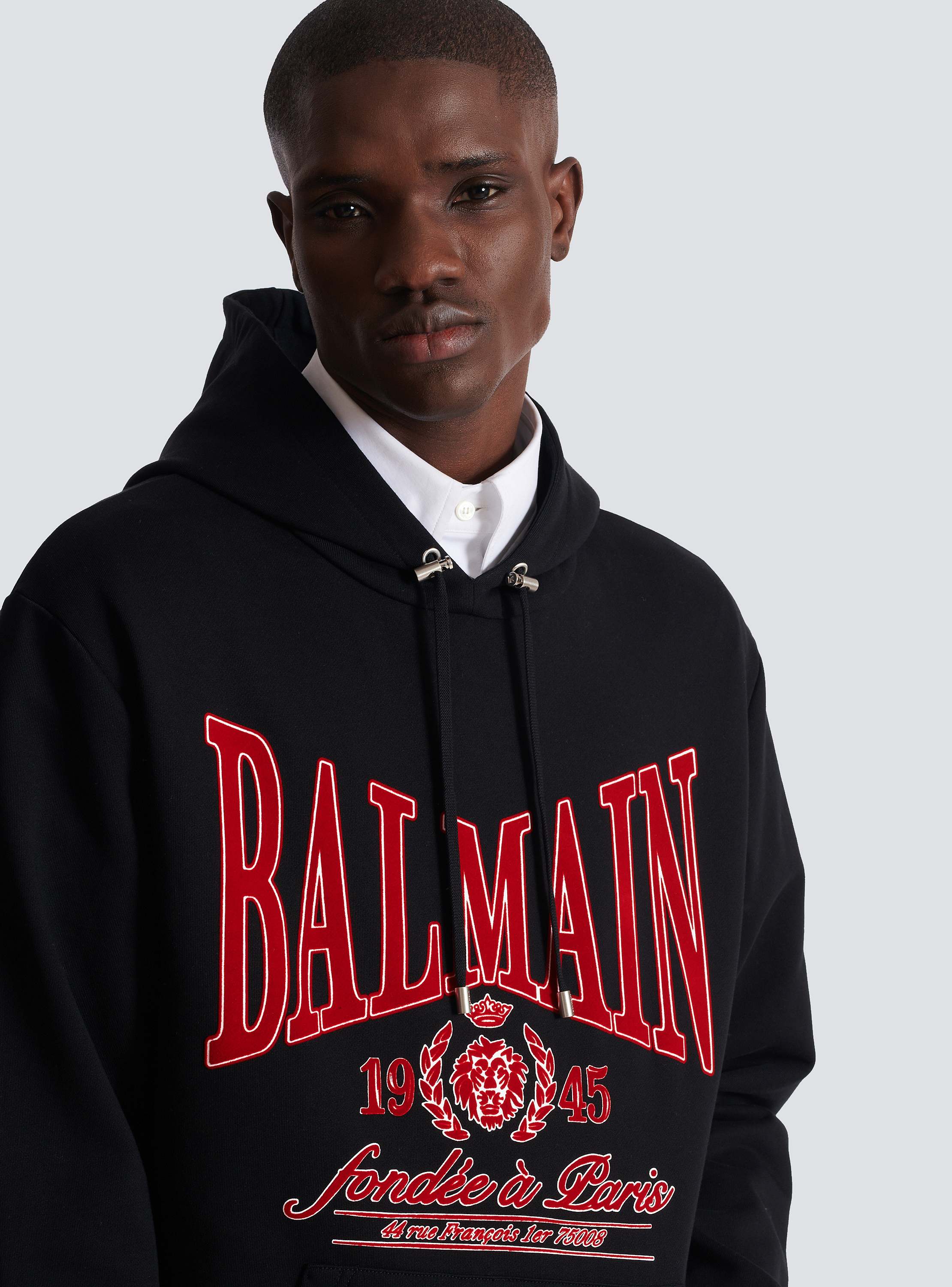 Flocked Balmain College hoodie - Men | BALMAIN