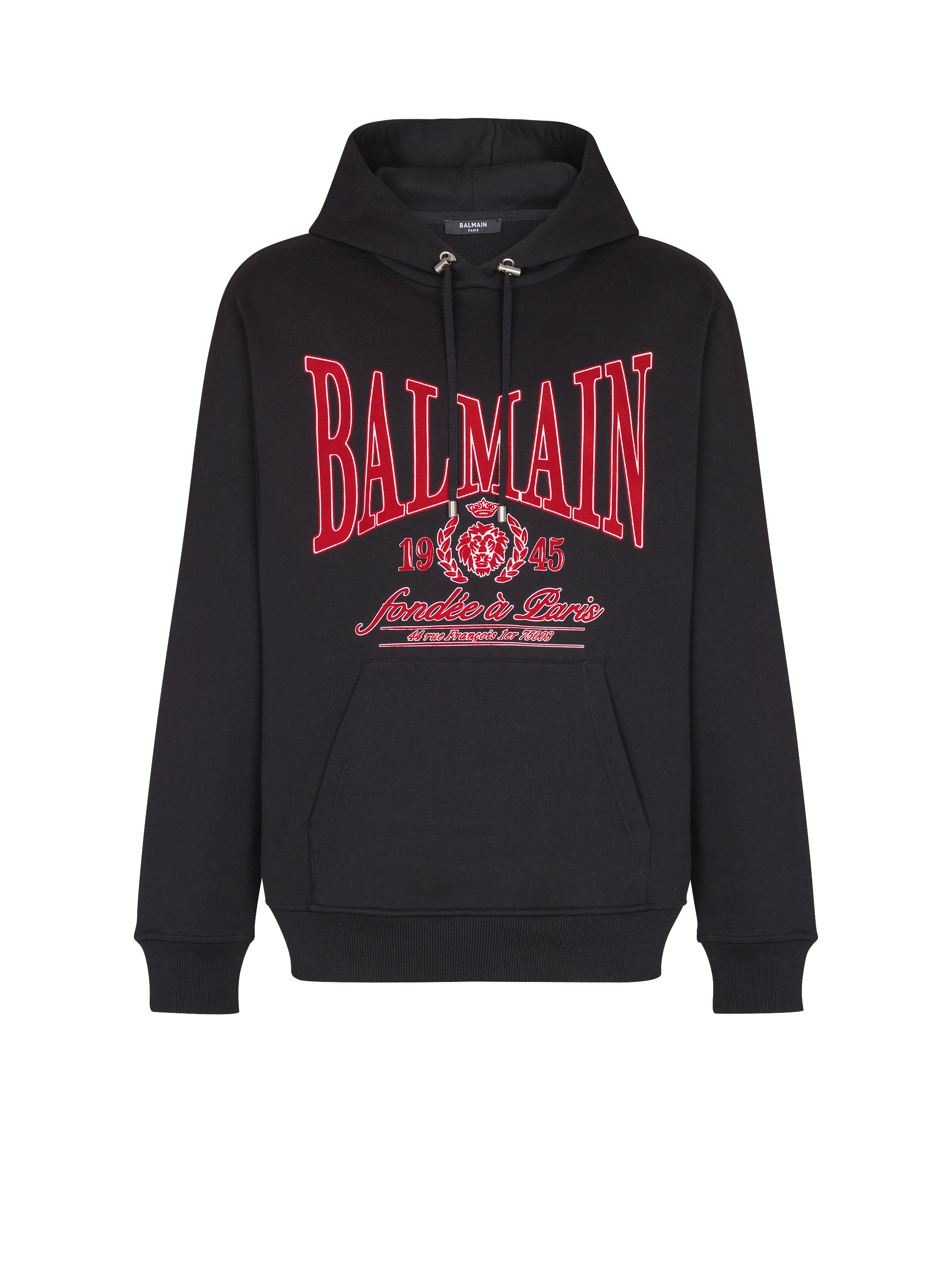 Flocked Balmain College hoodie