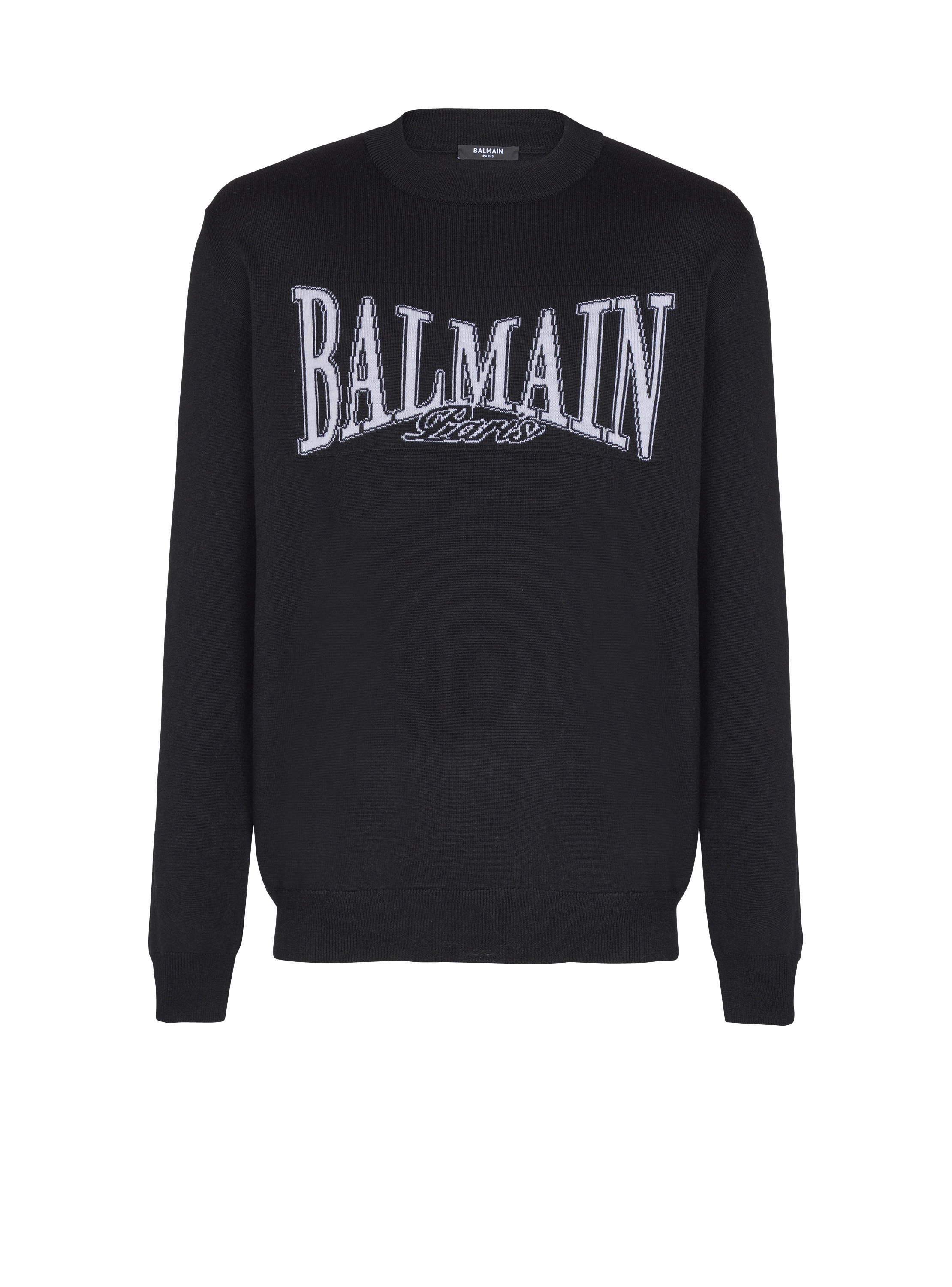 Balmain College jacquard knit jumper