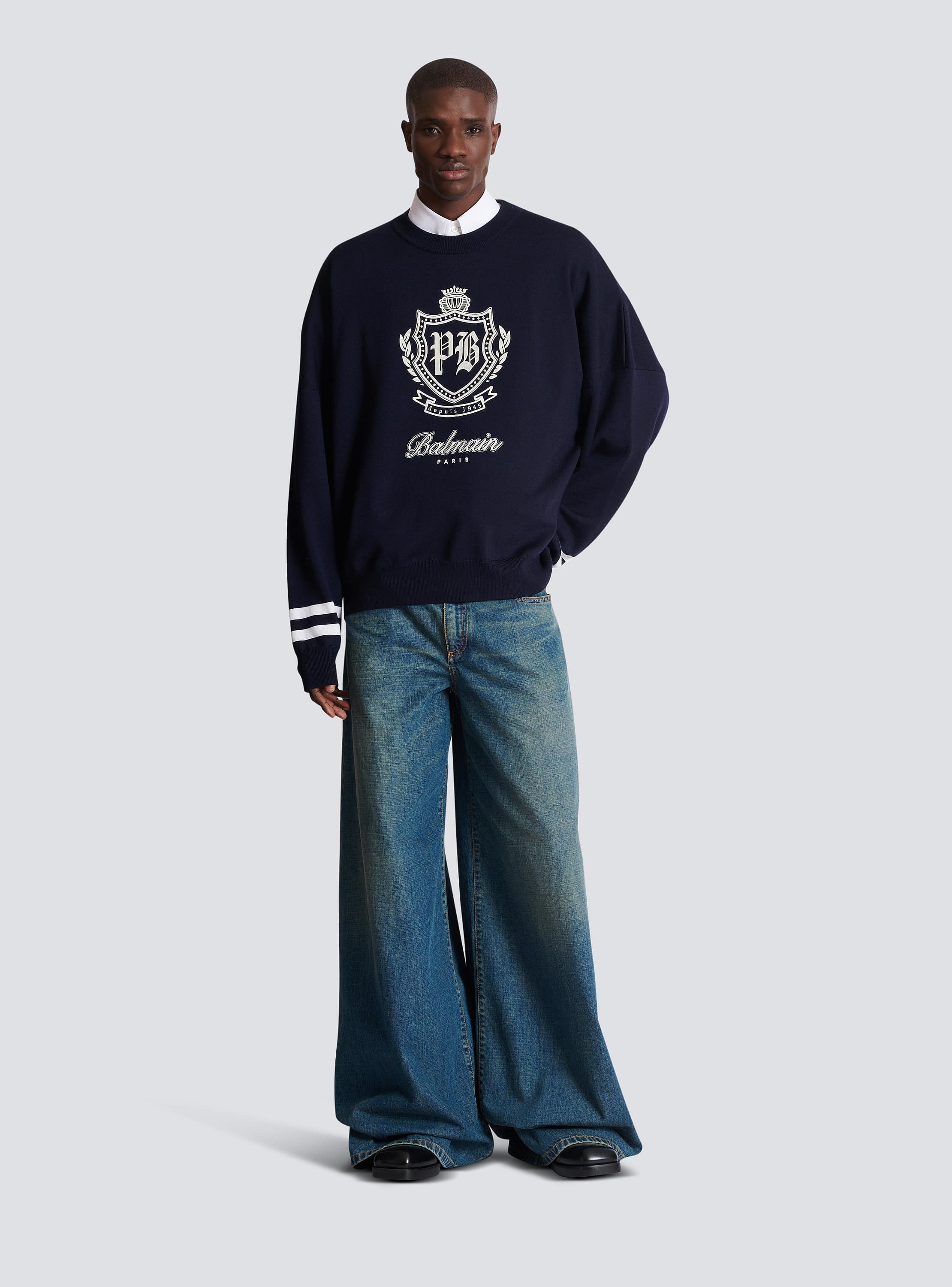 College Emblem knit jumper 