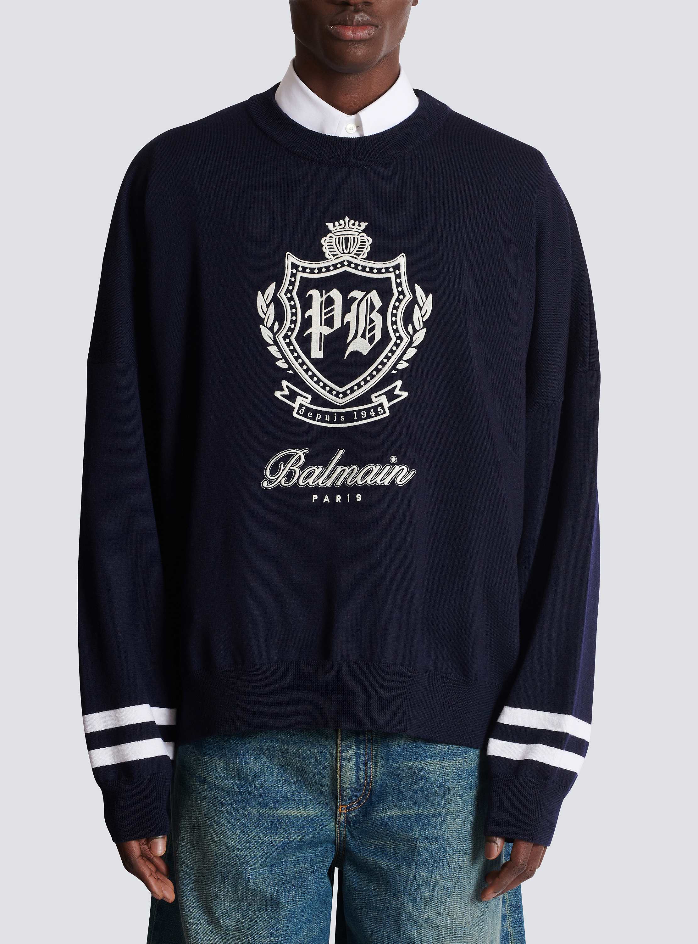 College Emblem knit jumper 