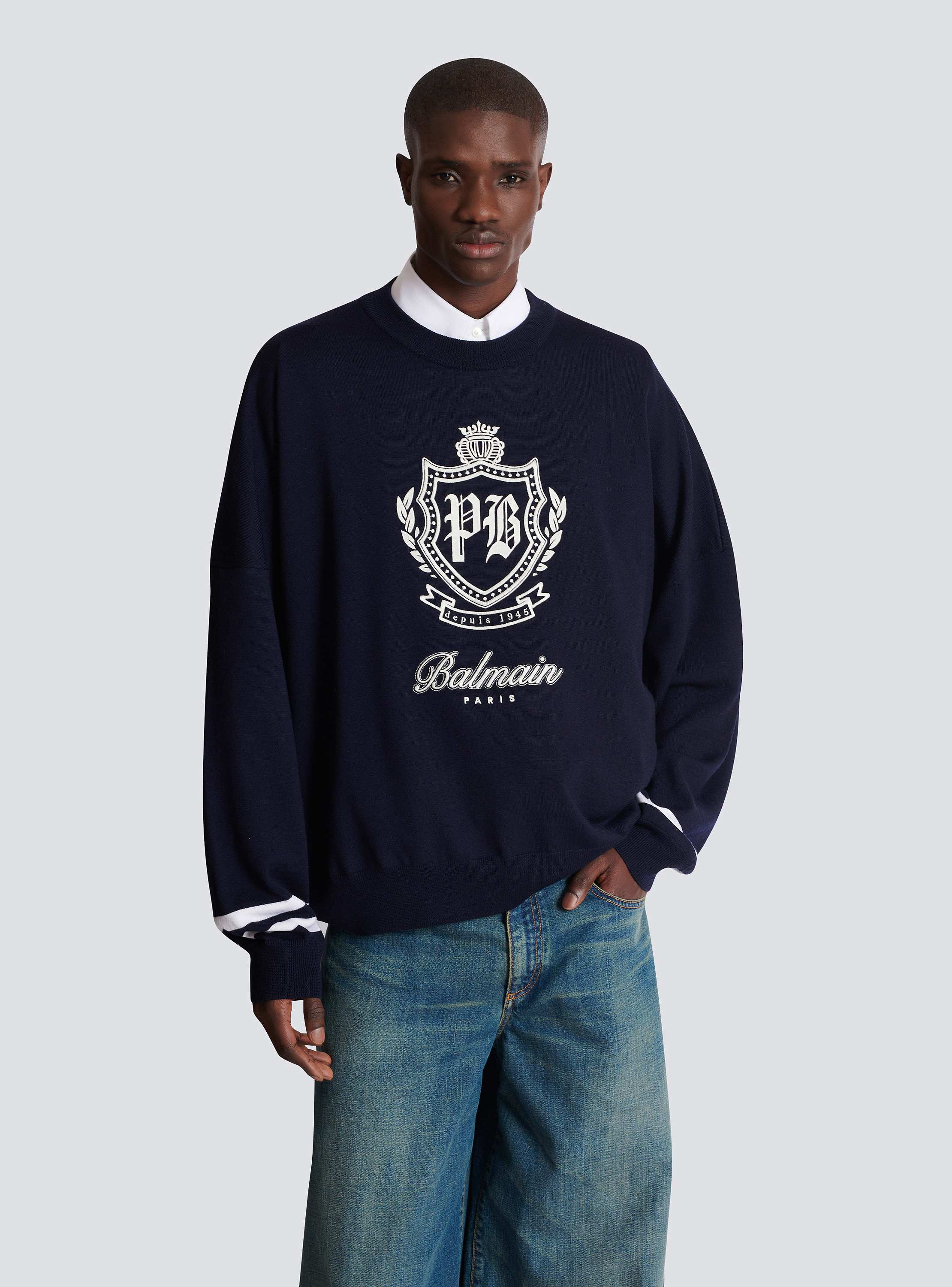 College Emblem knit jumper 