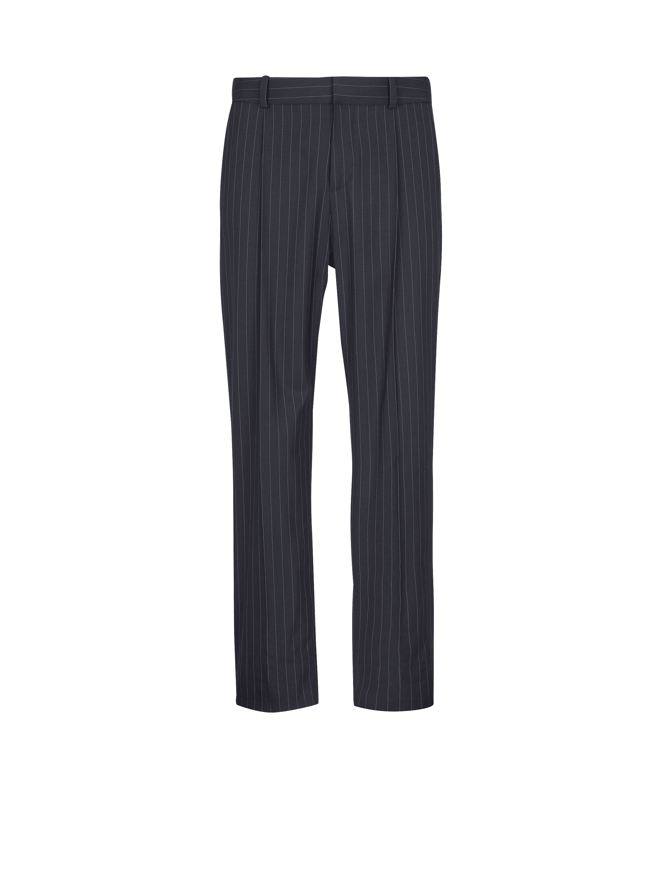 Straight-leg trousers in pinstripe wool 