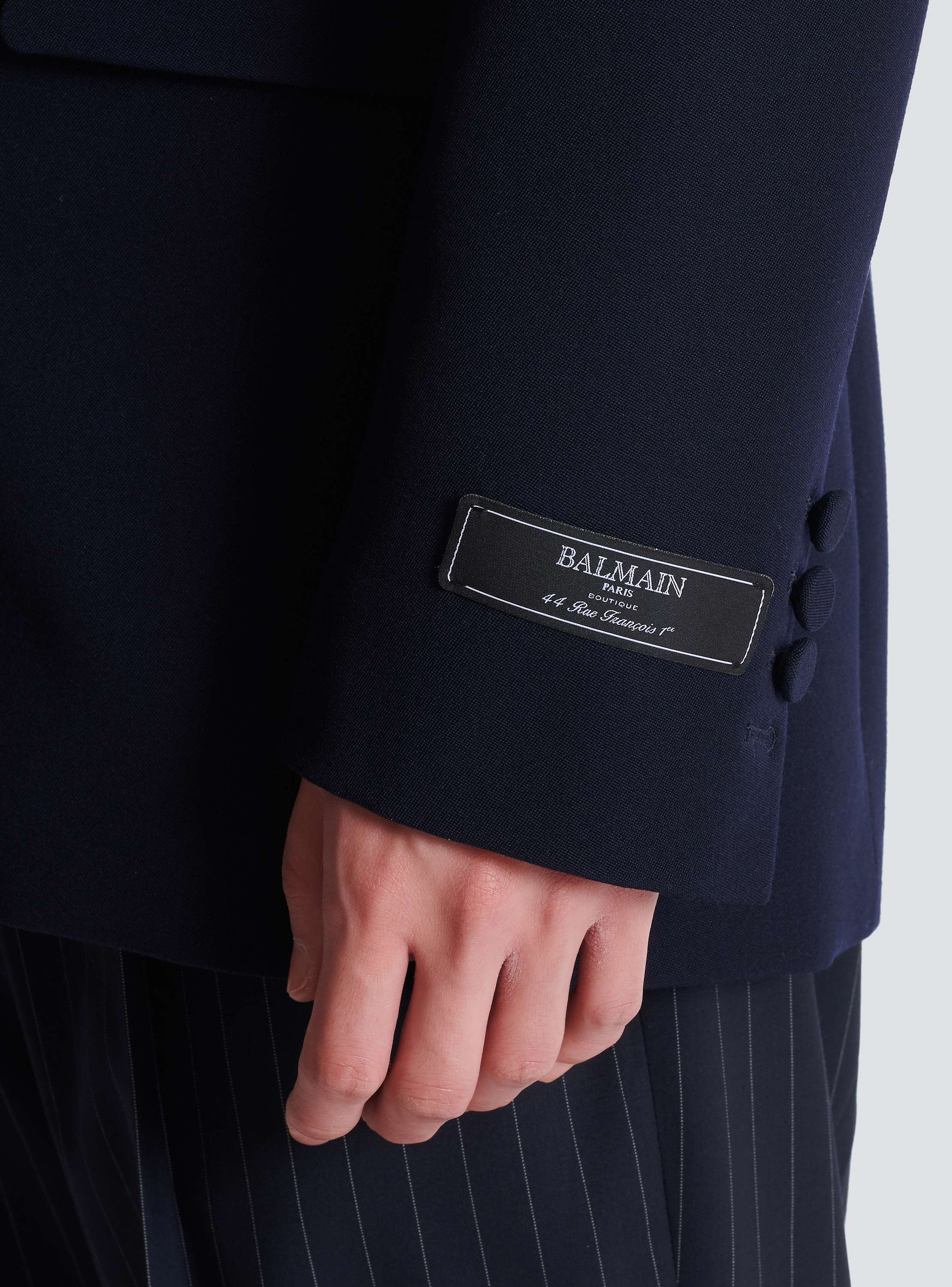 クリスタル パッチ ウール ブレザージャケット 