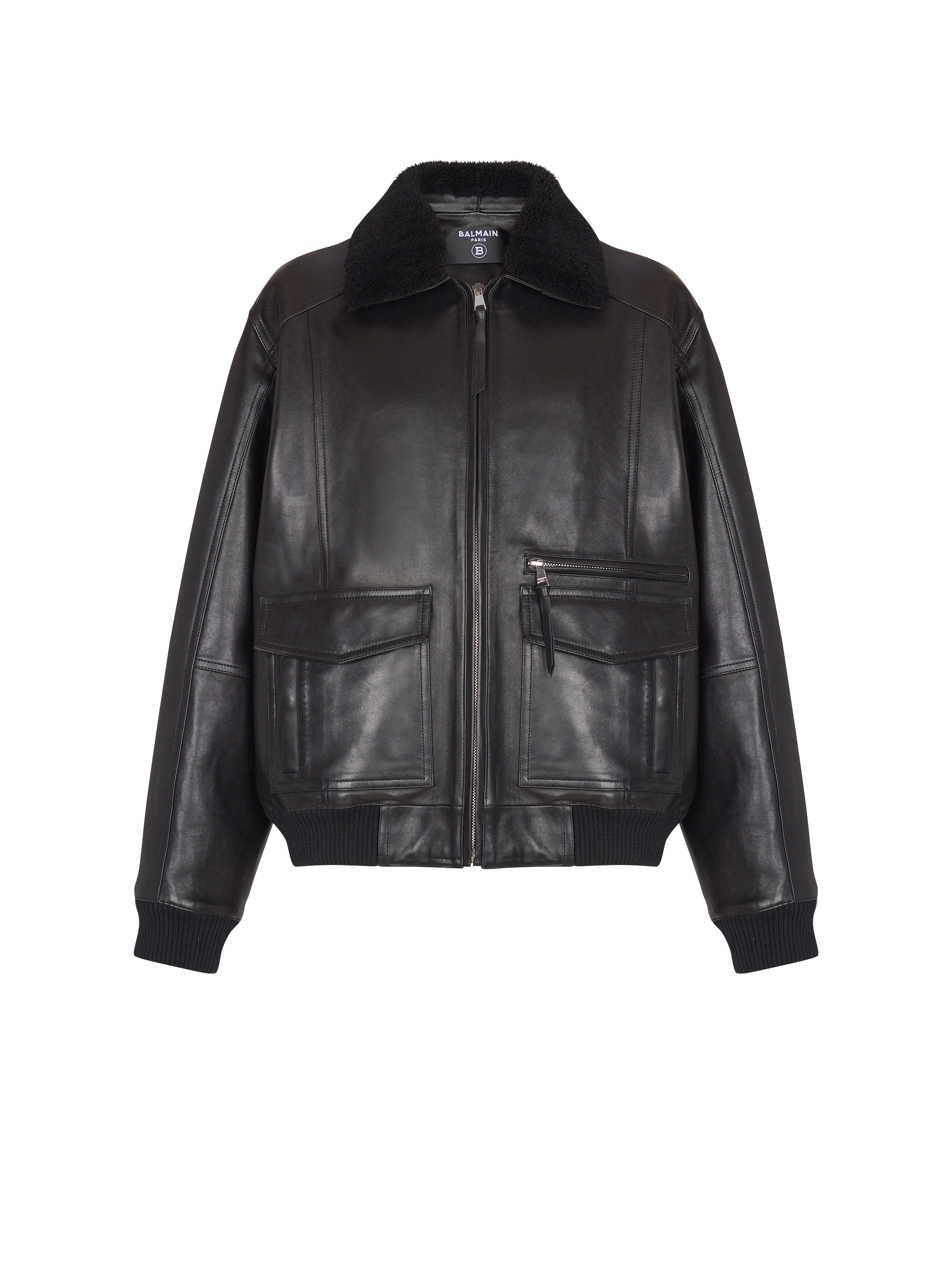 Lambskin aviator bomber jacket