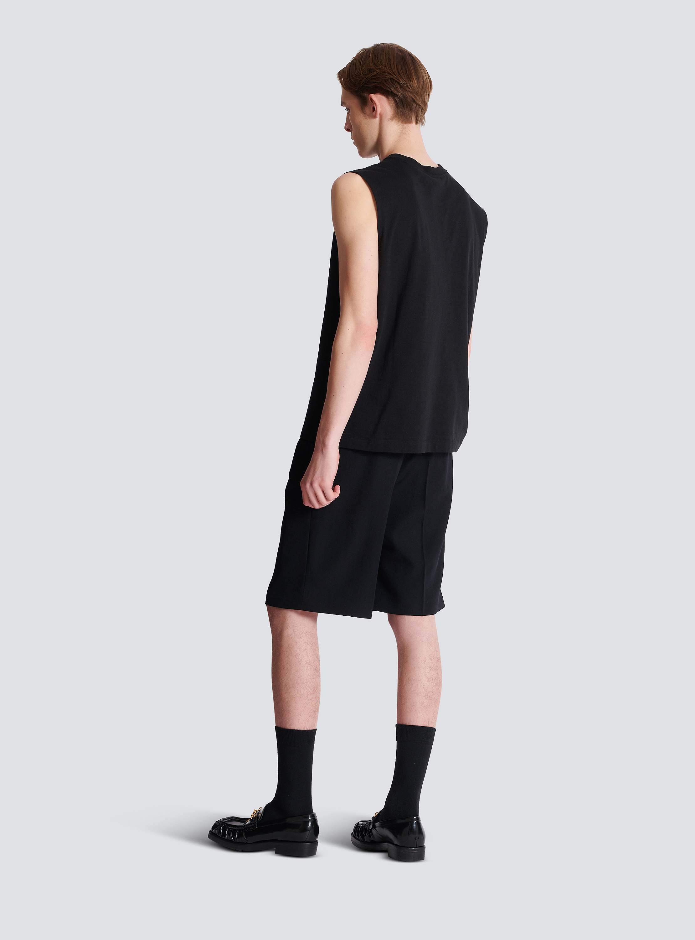 トップス Balmain no sleeves zip up foodie vest Balmain Paris embroidered vest top black black - Men | BALMAIN