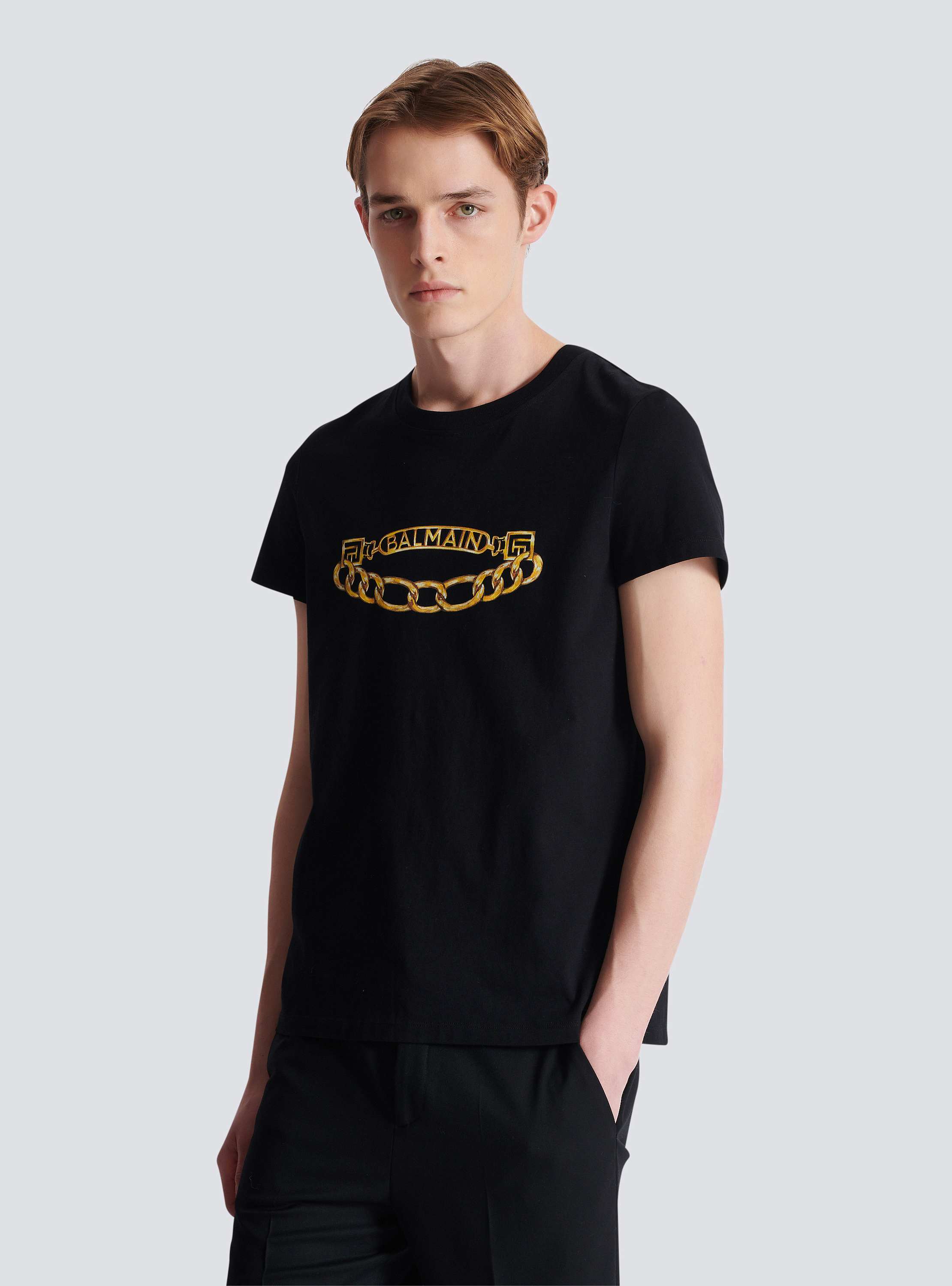 Balmain Chaînes Logo printed T-shirt - Men | BALMAIN