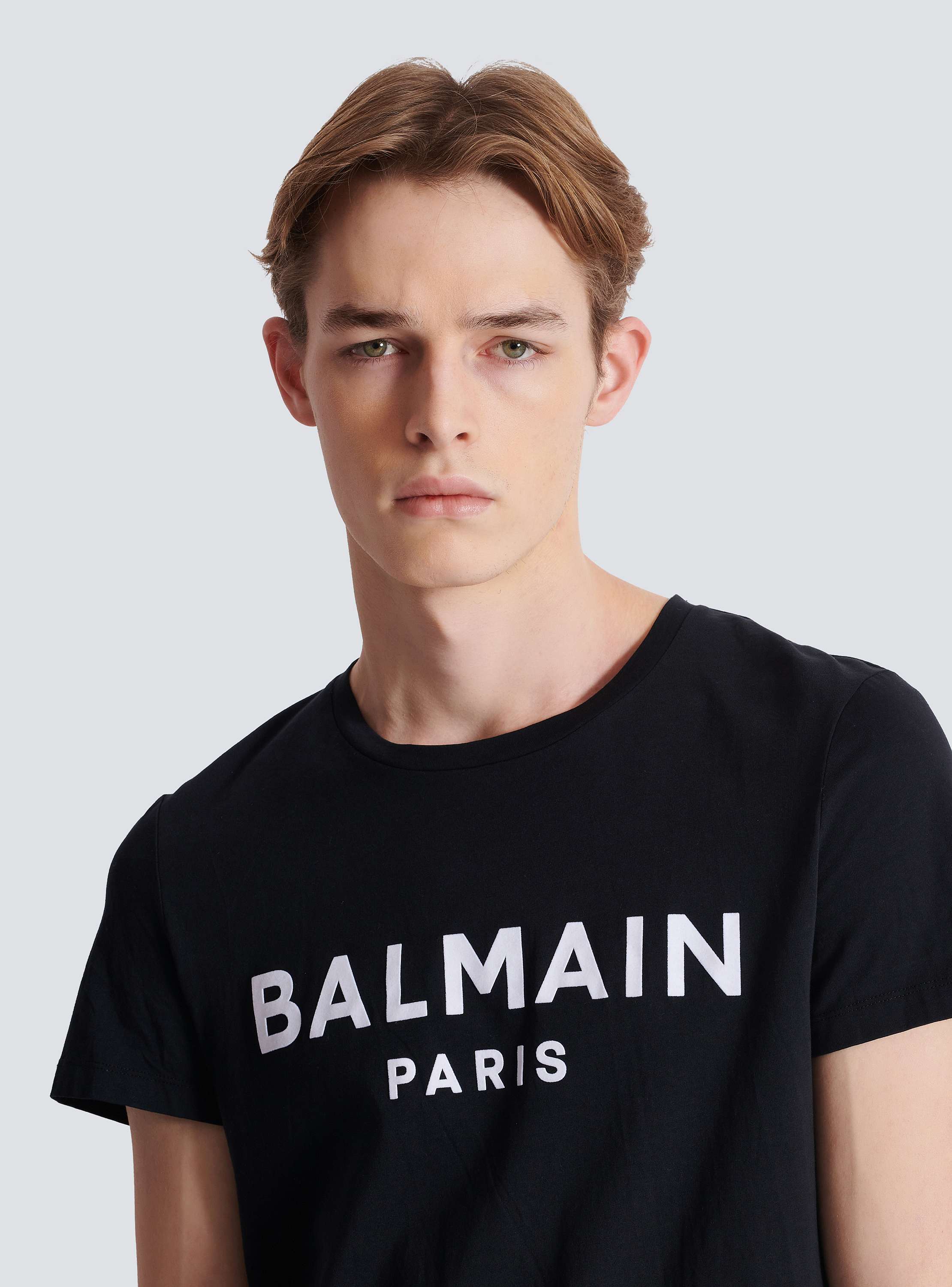 Tシャツ・カットソー BALMAIN FW25 Logo print T-shirt (FH1EG000BB73 GAB) T-shirt with Balmain Paris print BALMAIN Blu | Grifo210