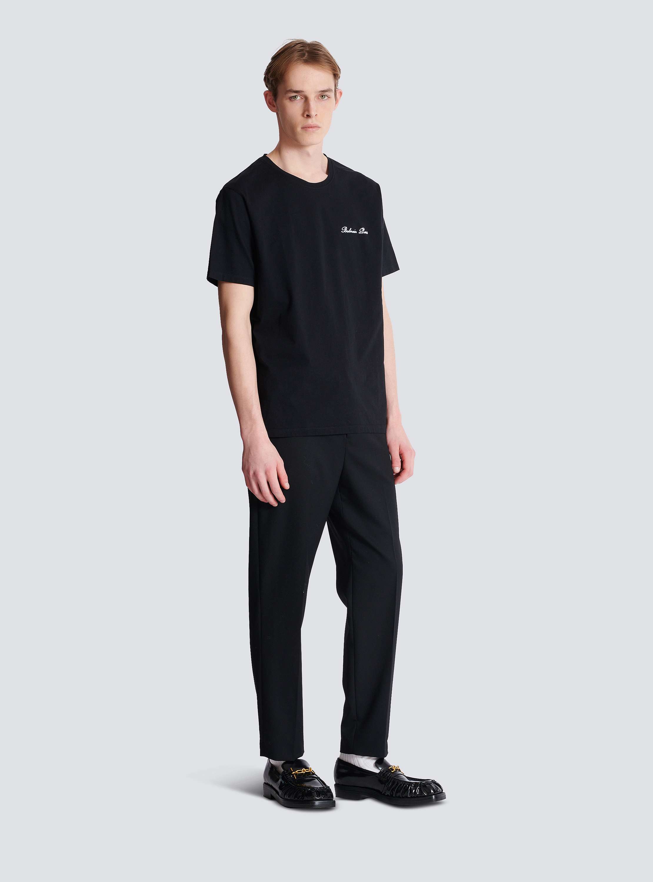 【送料&関税込】balmain Signature T-shirt Embroidered Balmain Signature T-shirt - Men | BALMAIN
