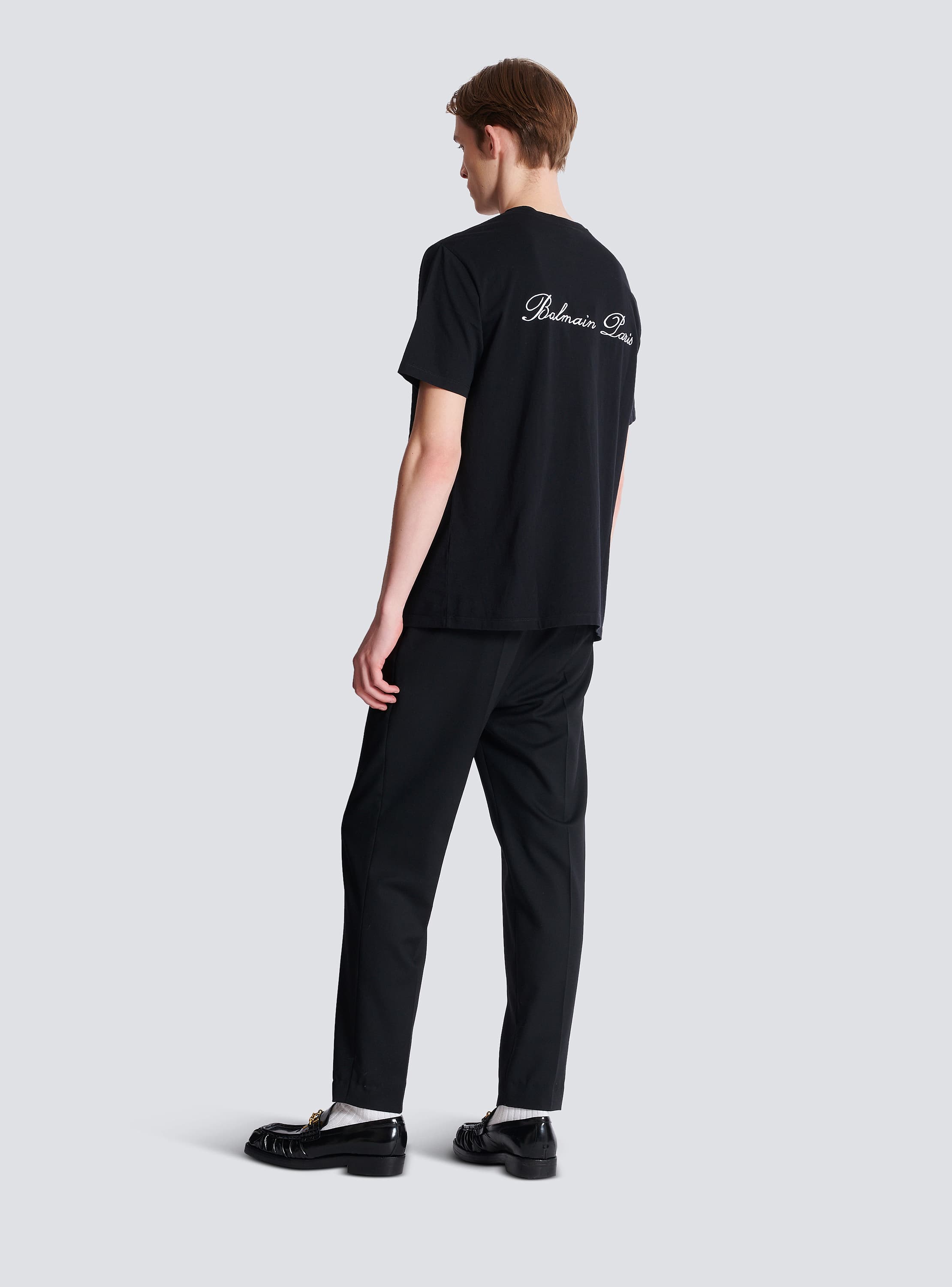 Embroidered Balmain Signature T-shirt black black - Men