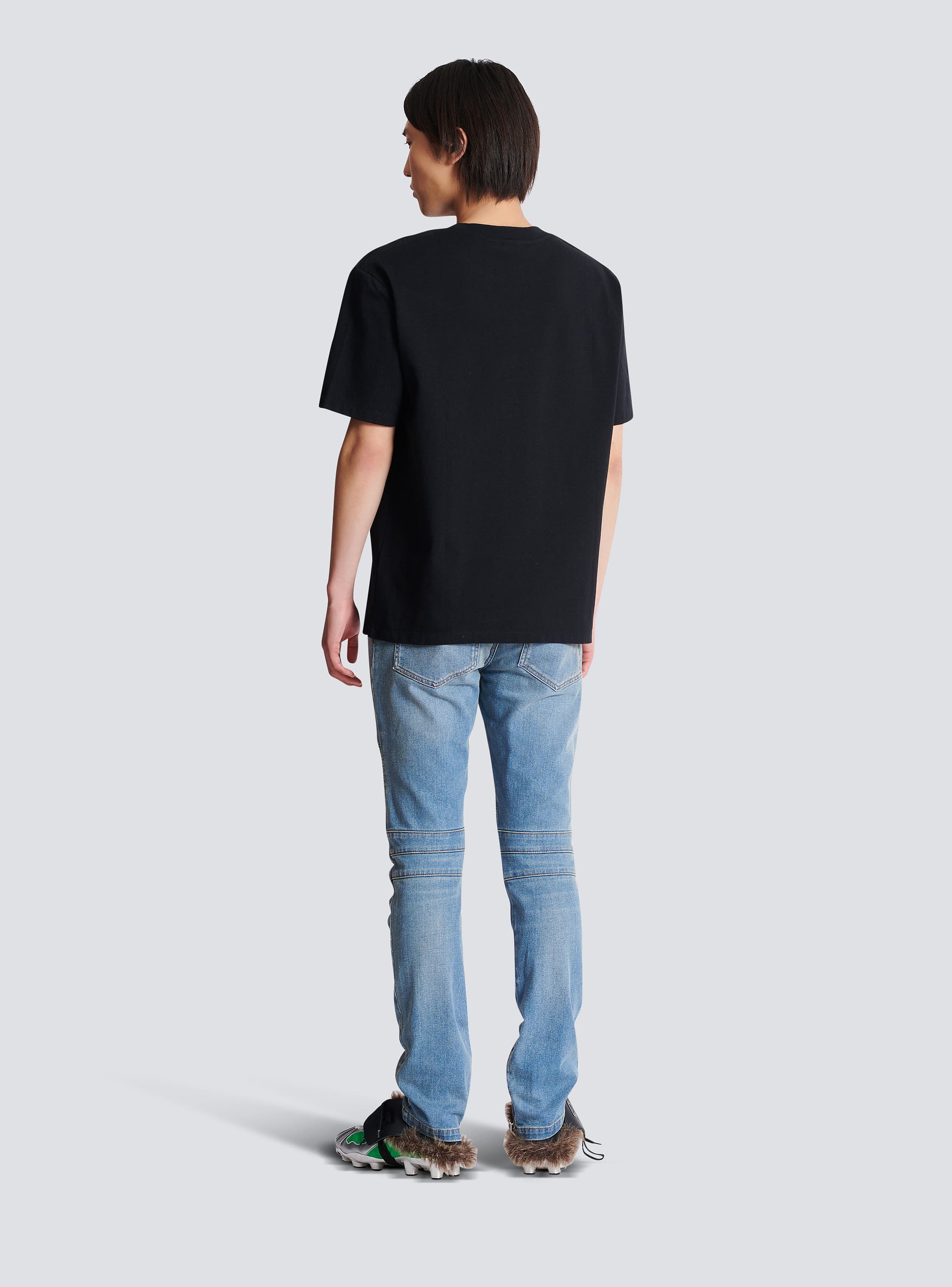 Balmain Lettre flocked T-shirt - Men | BALMAIN