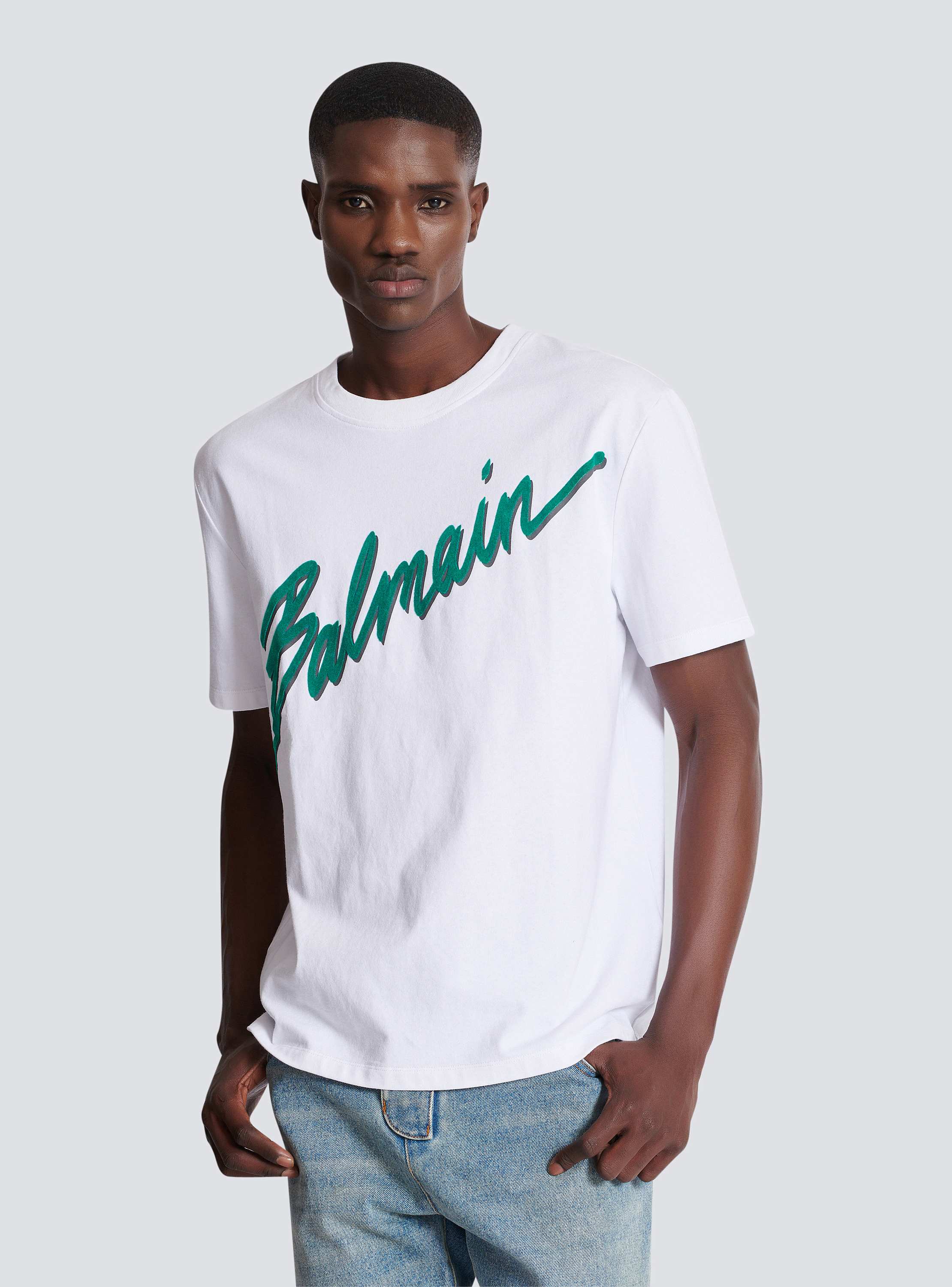 【BALMAIN】関税込☆「ラブレター」プリント Tシャツ ホワイト T-shirt with 