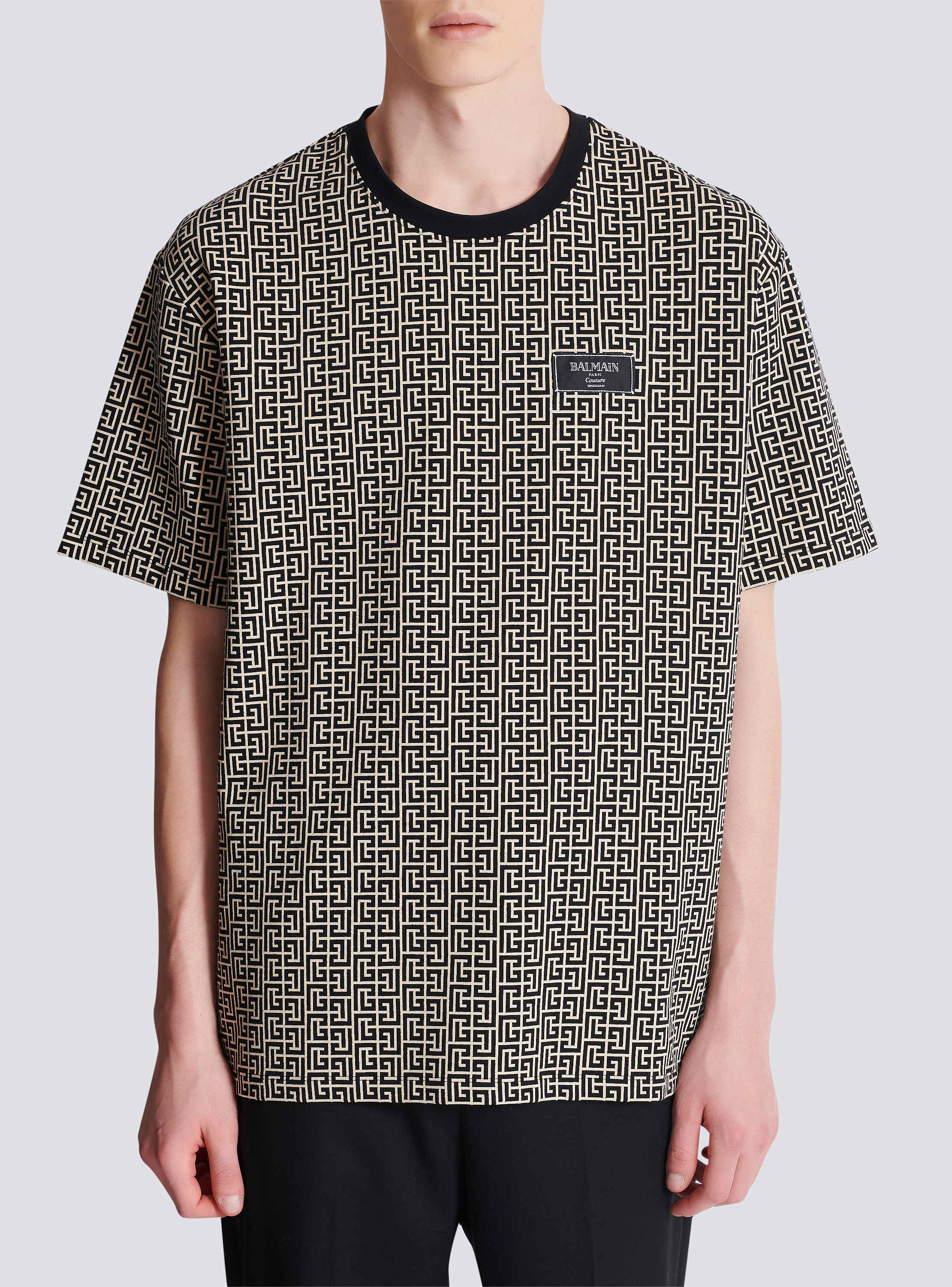 Tシャツ・カットソー BALMAIN MONOGRAMMED JACQUARD T-SHIRT (FH1EG000BC90 GFE) 22143312_51894619_1000.jpg