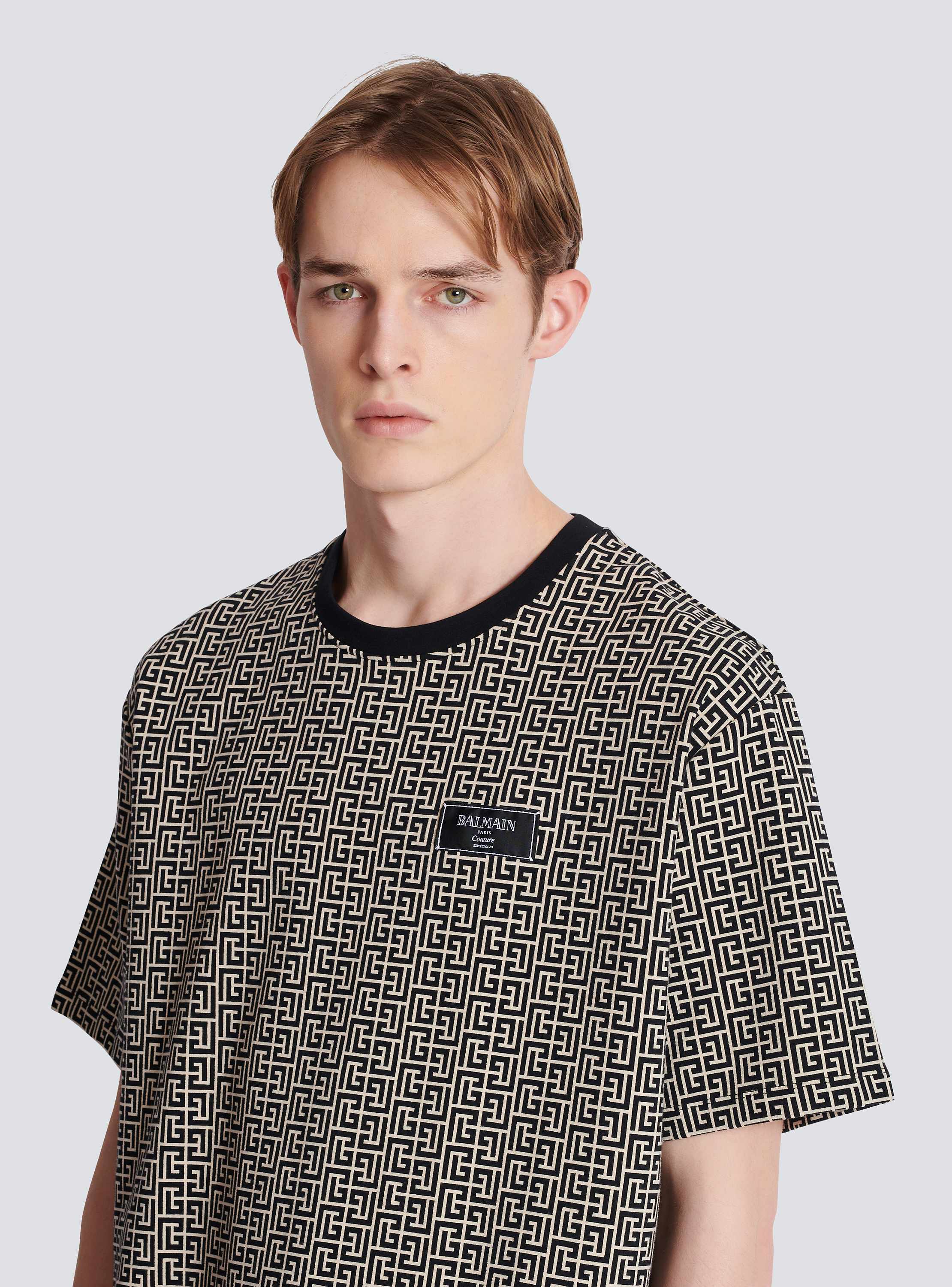 【関税＆送料込み】Balmain Monogrammed Jacquard T-Shirt Monogram jacquard T-shirt - Men | BALMAIN
