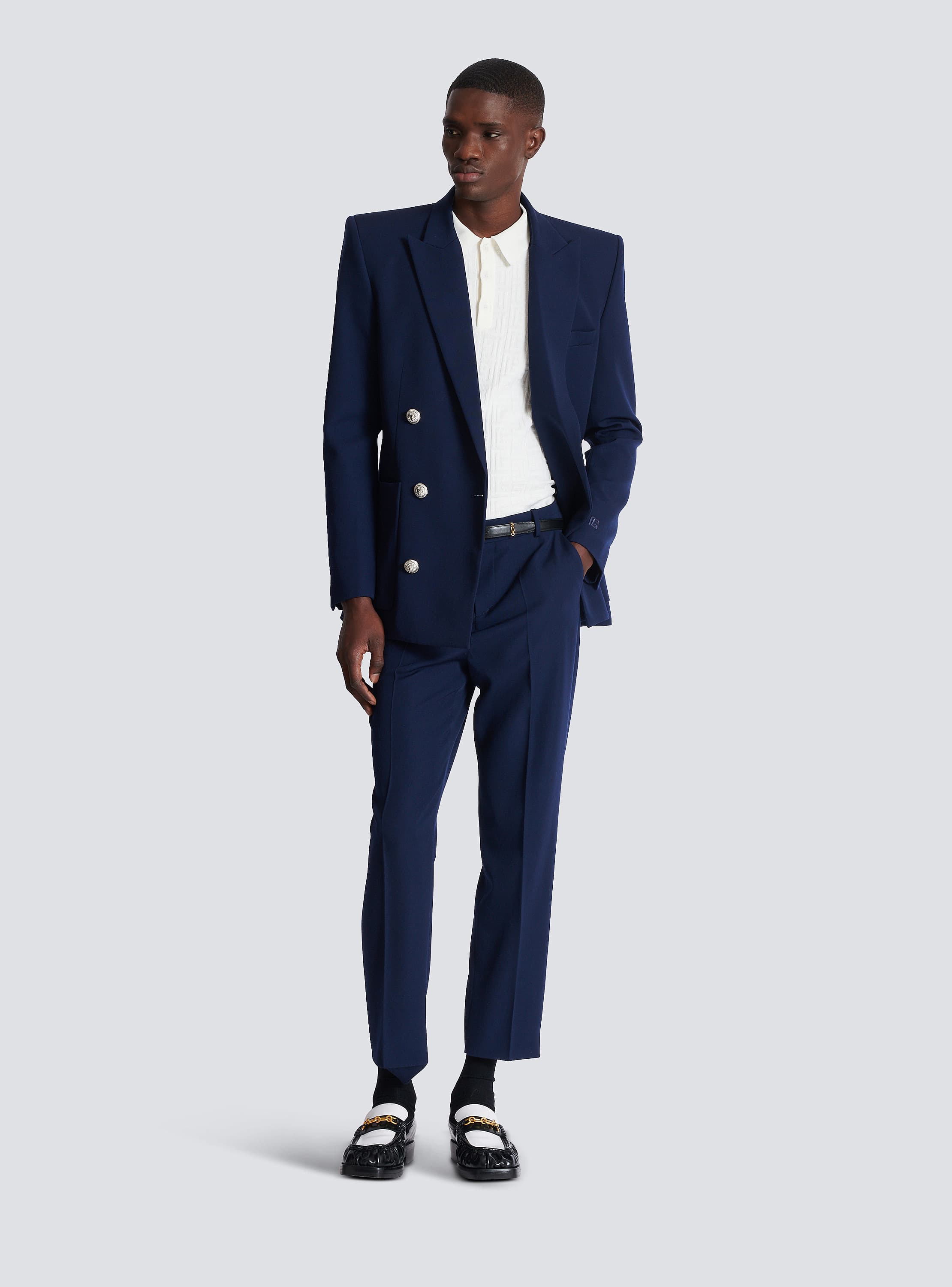 Monogram knit polo shirt