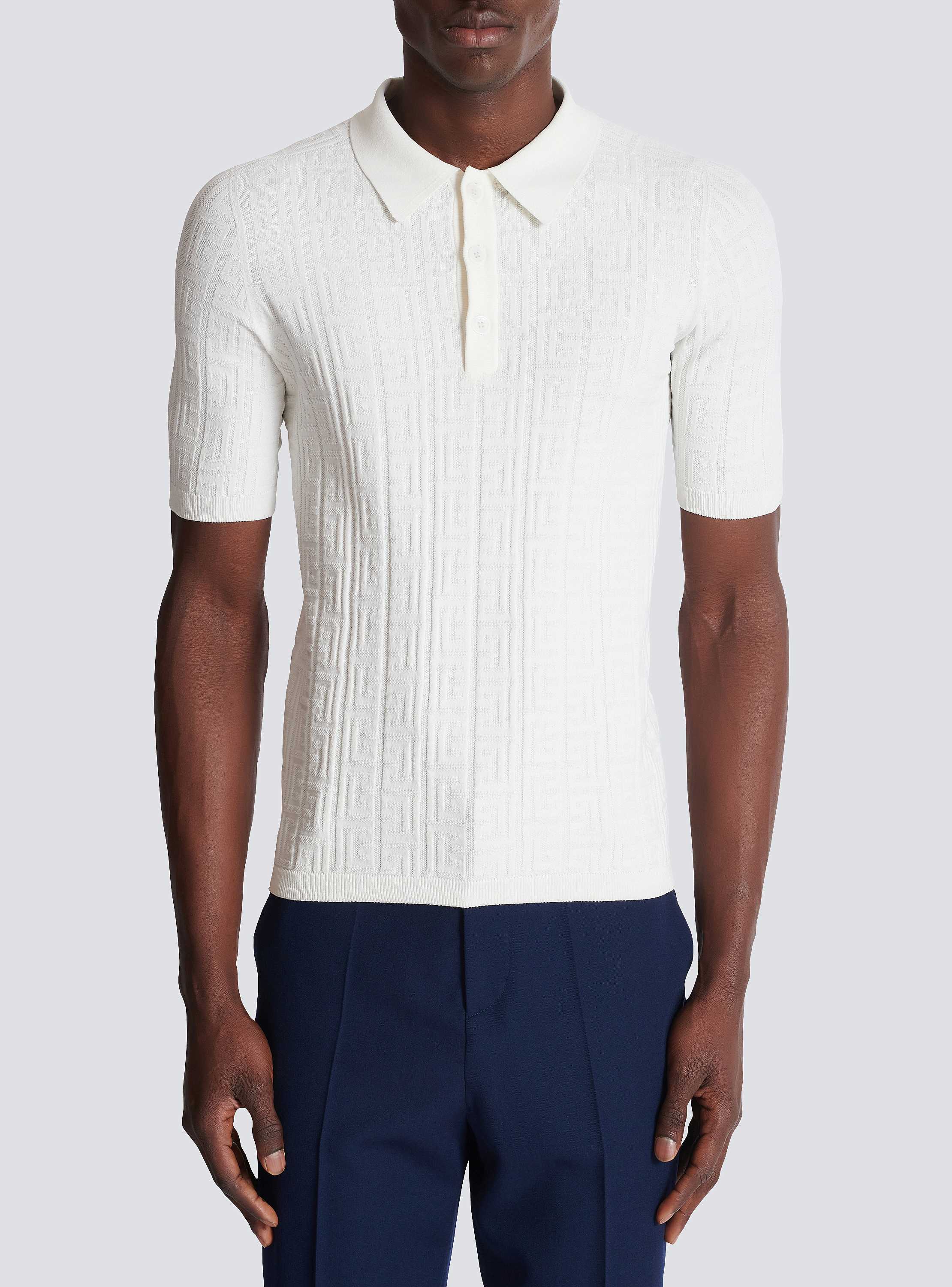 Monogram knit polo shirt
