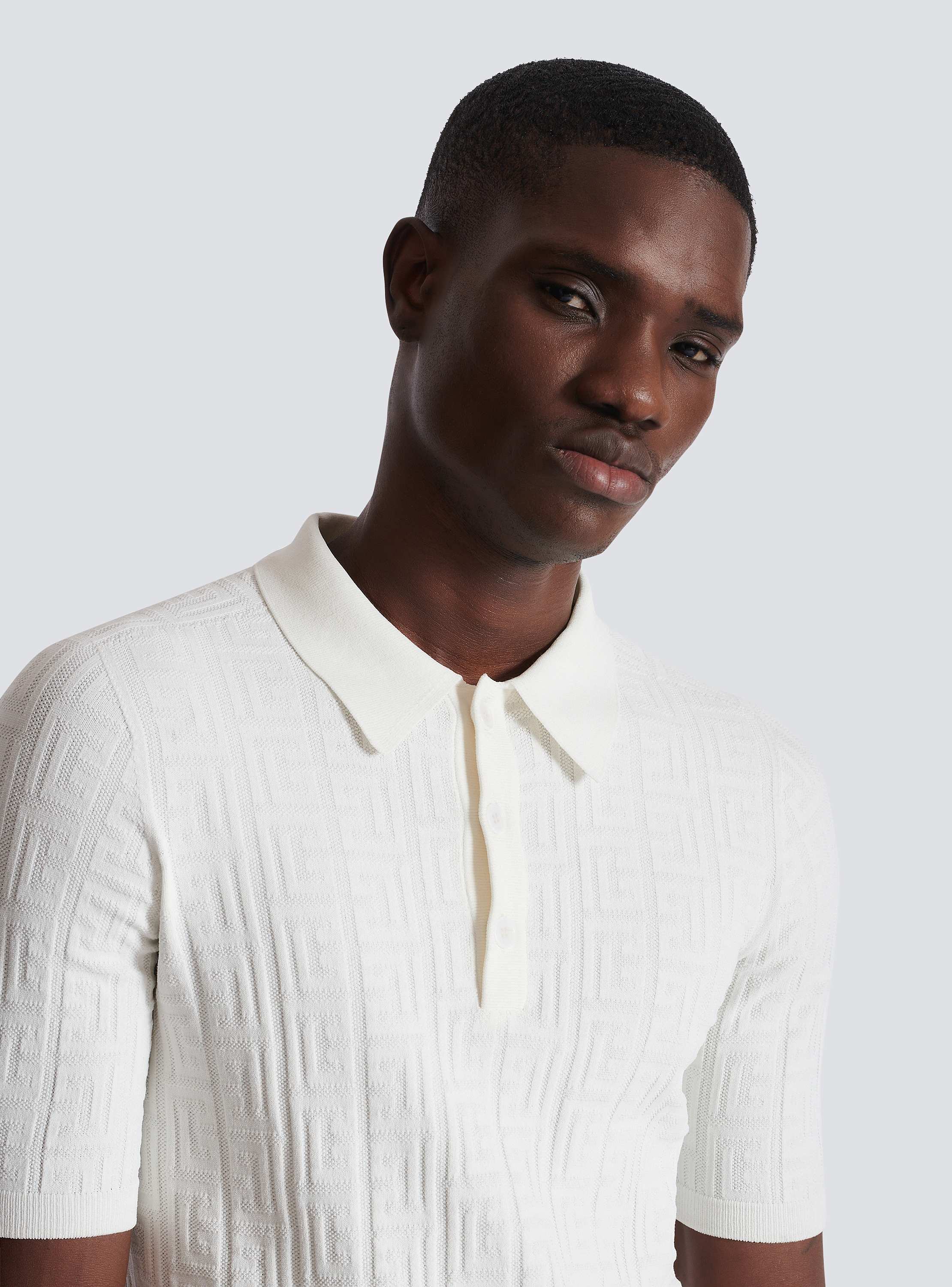 Monogram knit polo shirt