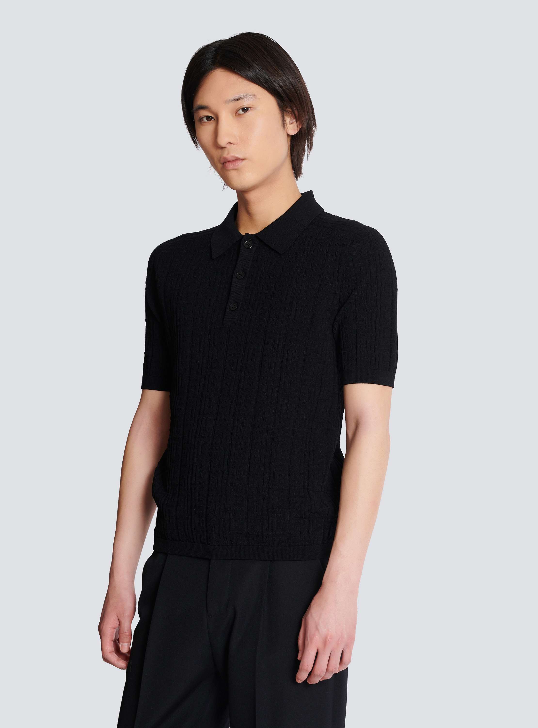 モノグラムニット製 ポロシャツ - Men | BALMAIN