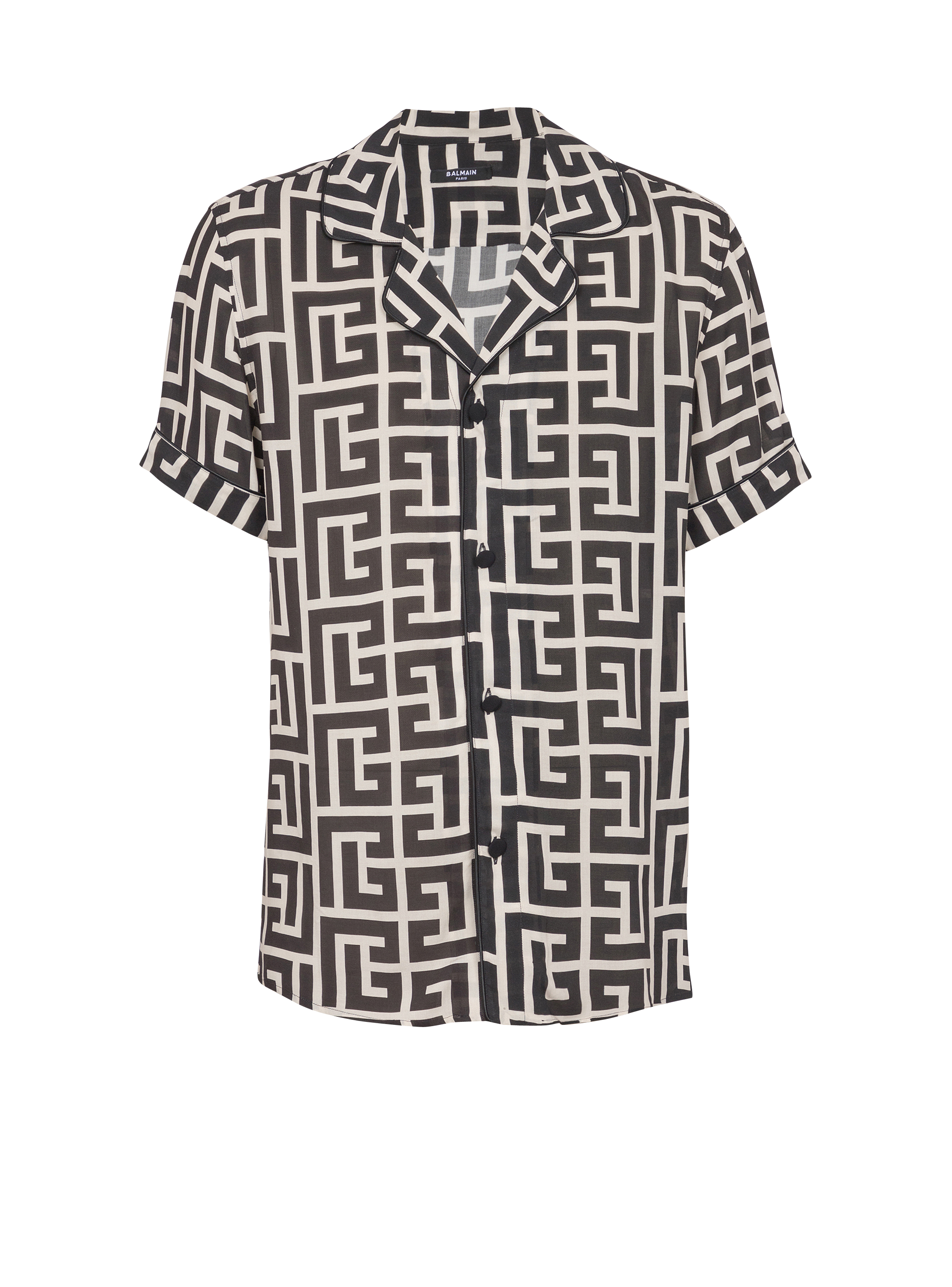 Pyjama shirt with monogrammed print