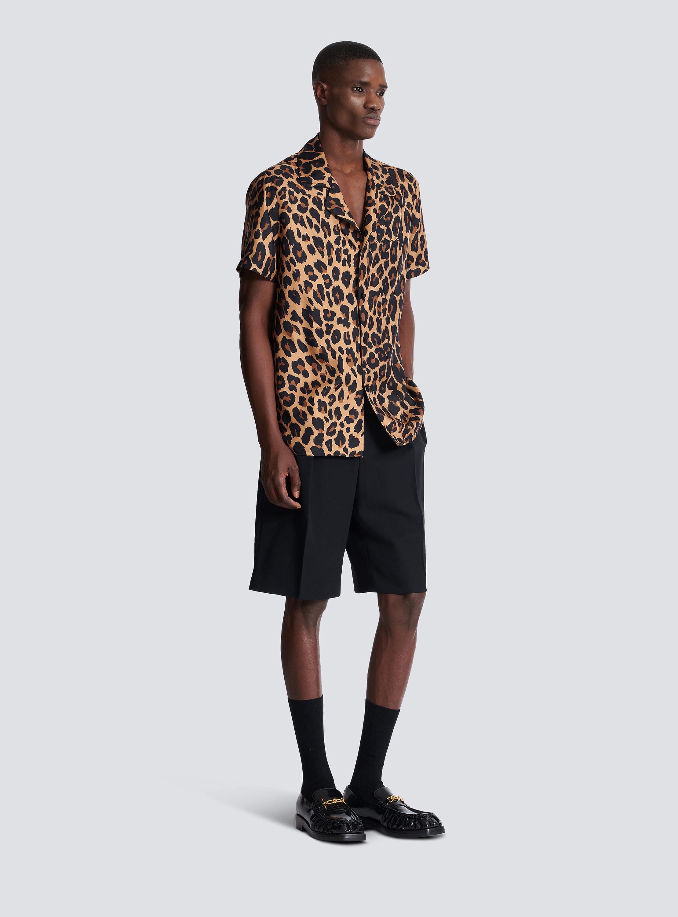 Leopard print silk pyjama shirt - Men | BALMAIN