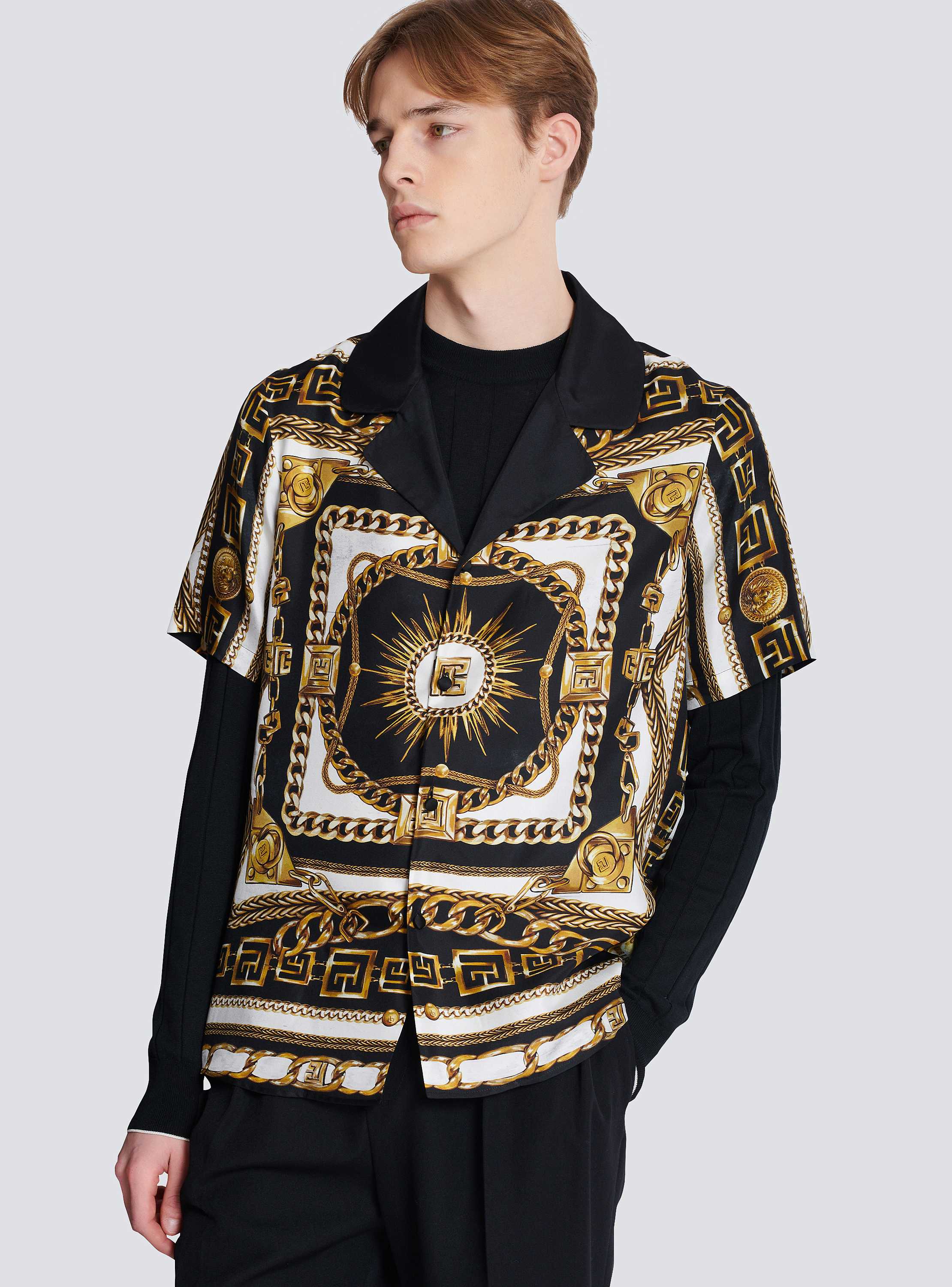 Printed pyjama shirt with Foulard Chaînes pattern - Men