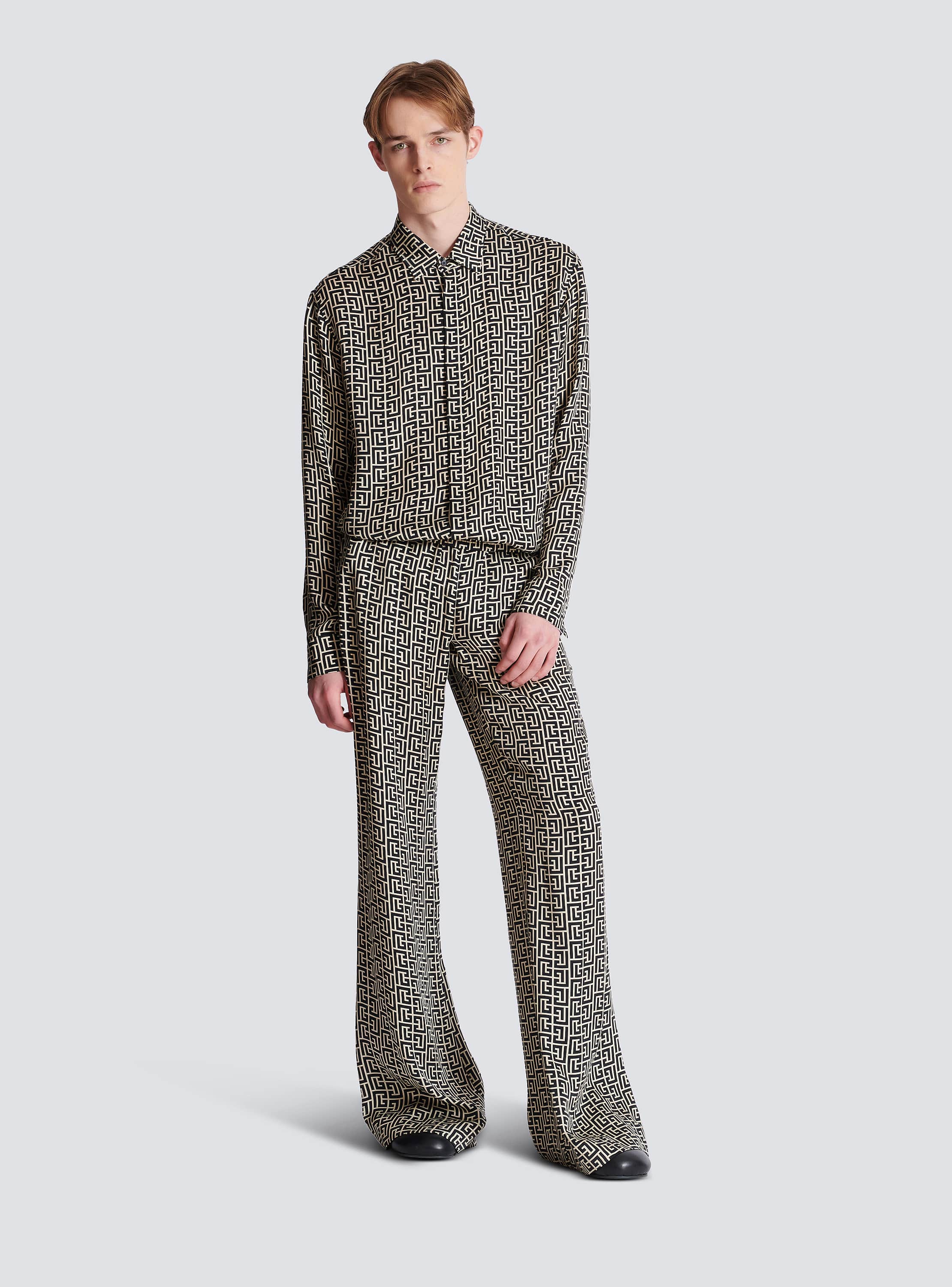 Monogrammed flowing shirt